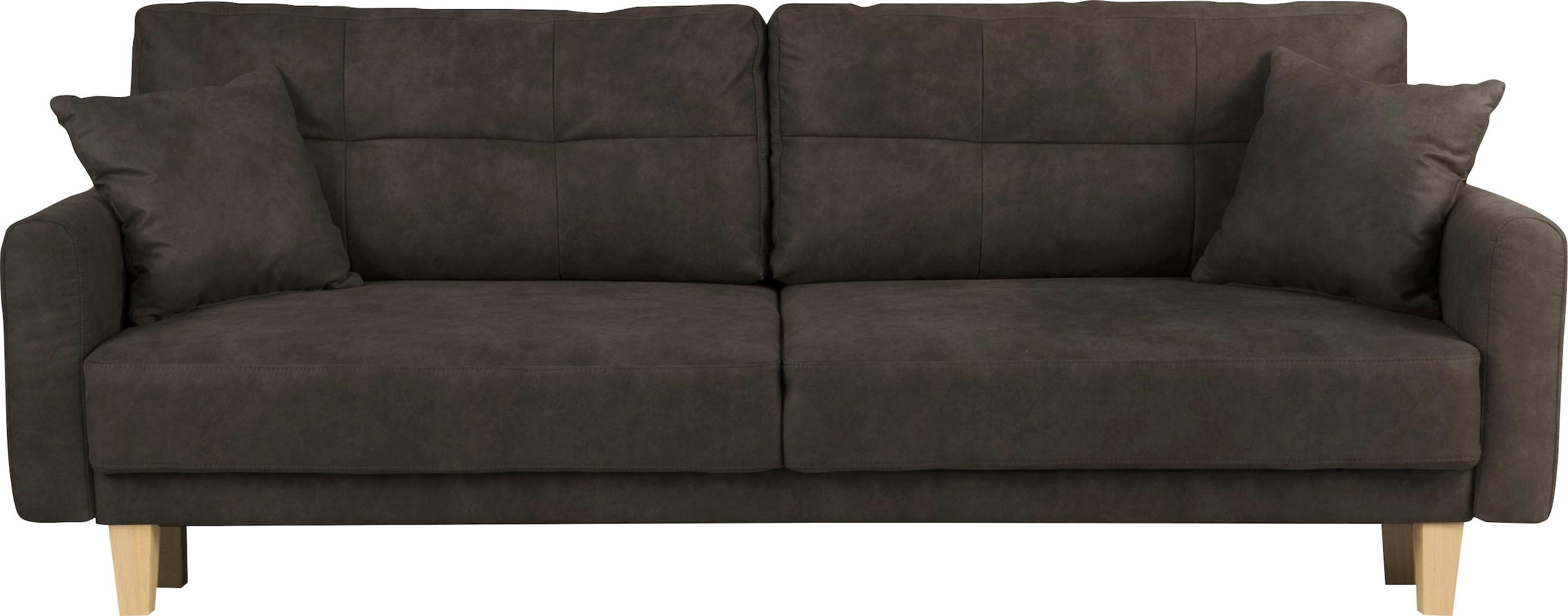 Home affaire 3-Sitzer »TRIPLO optionale Schlafsofa mit Bettkasten, Maße B/T/H: 215/100/89 cm«, Wahlweise Bettfunktion - Liegefläche 145x191 cm, Rücken-, Zierkissen