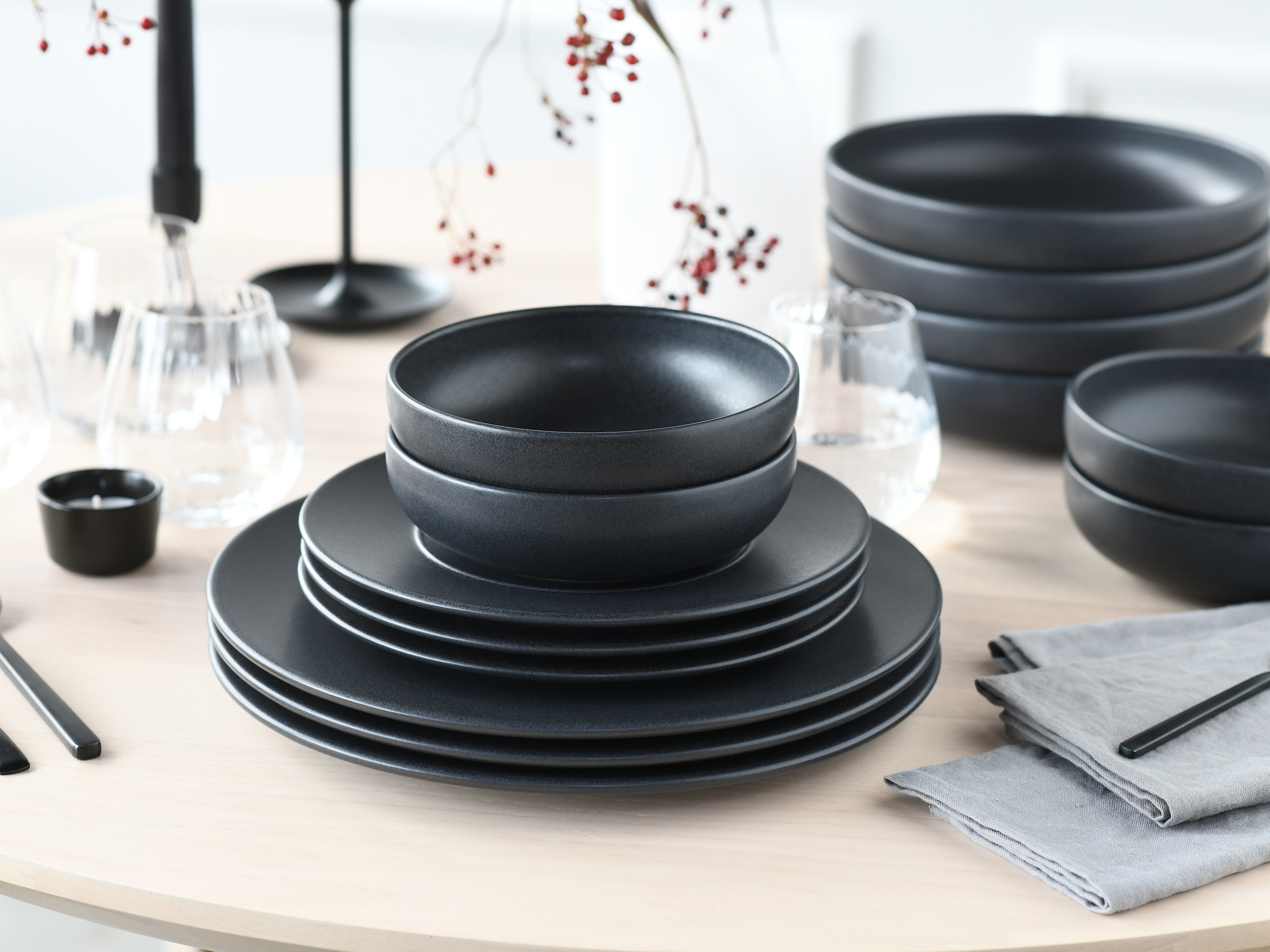 CreaTable Teller-Set »Unico, Teller Set, 8-tlg.« Eleganter Flair, Breite Fahne, Edel