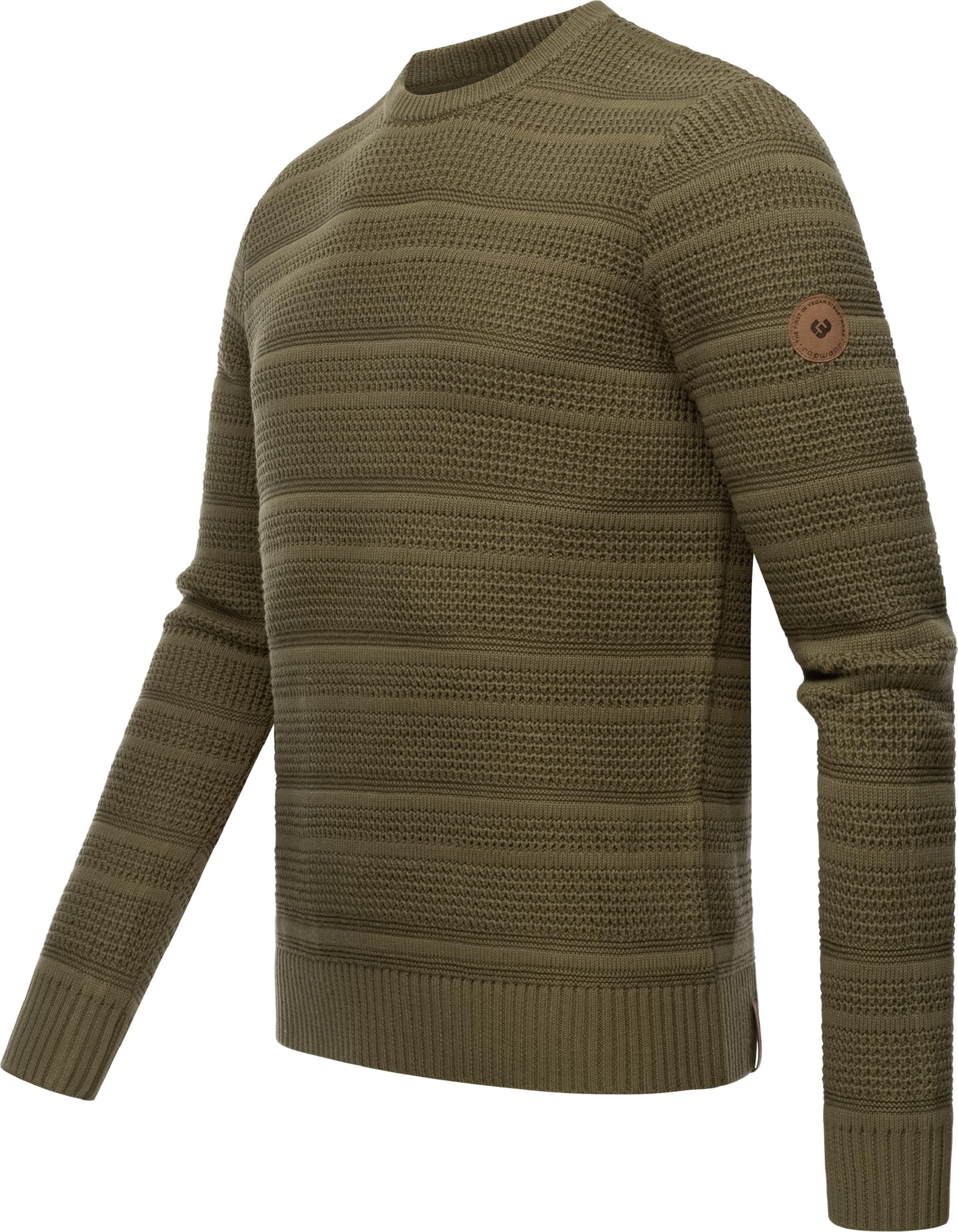 Ragwear Sweater »Strickpullover Gabrel«, stylischer Herren Sweatpullover mit Rippbündchen
