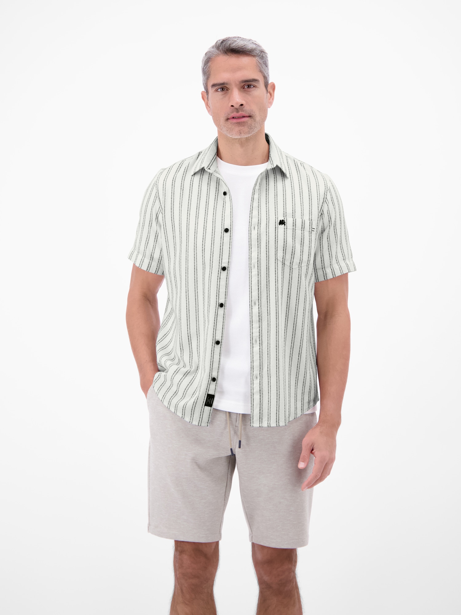 LERROS Kurzarmhemd »Gestreiftes Kurzarmhemd, 100 %Baumwolle«