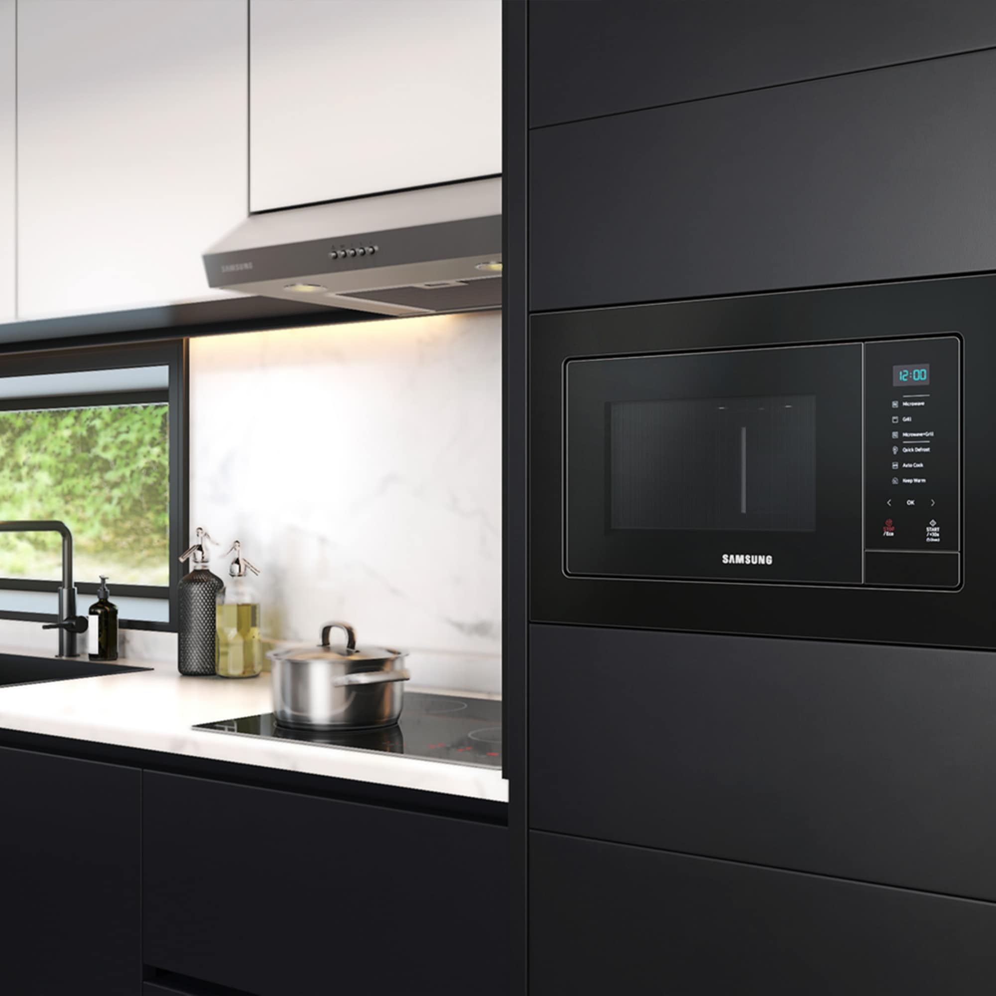 Samsung Mikrowelle »MG20A7013CB/EG«, Mikrowelle-Grill, Garen, Backen & Grillen mit pflegeleichten Keramik-Emaille Innenraum