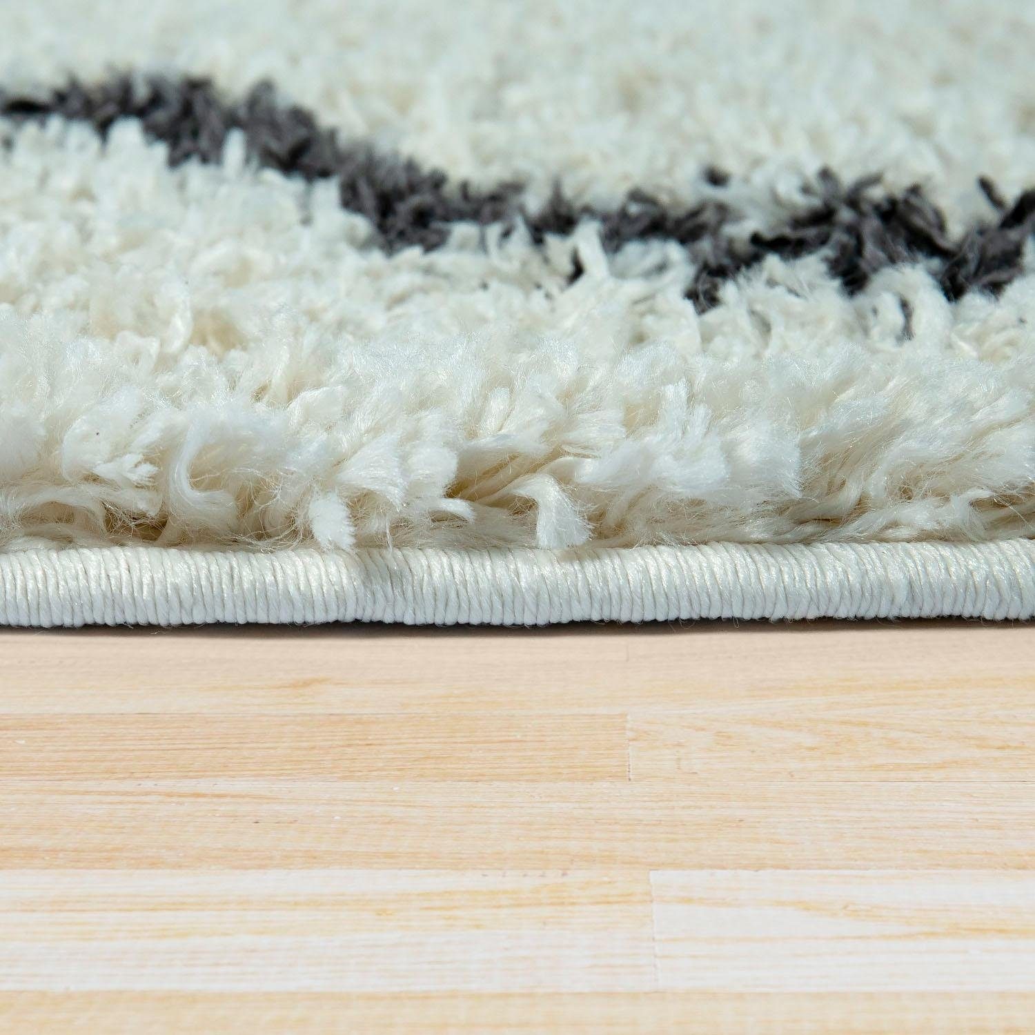 Paco Home Hochflor-Teppich »Helsinki 531« rechteckig 45 mm Höhe weicher Hochflor-Shaggy, Scandi Design, mit Fransen