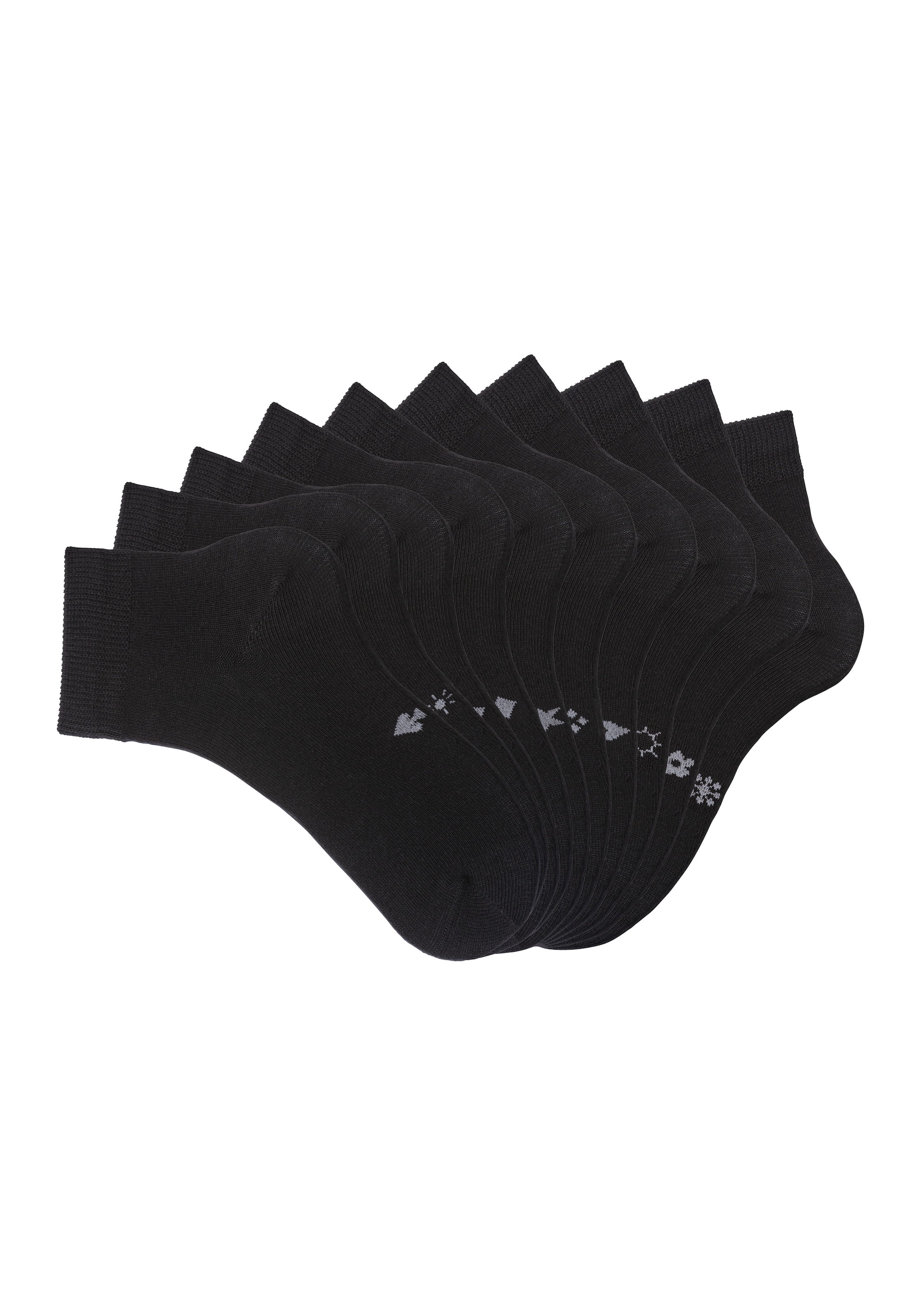 H.I.S Kurzsocken, (Packung, 10 Paar), mit eingestrickten Symbolen