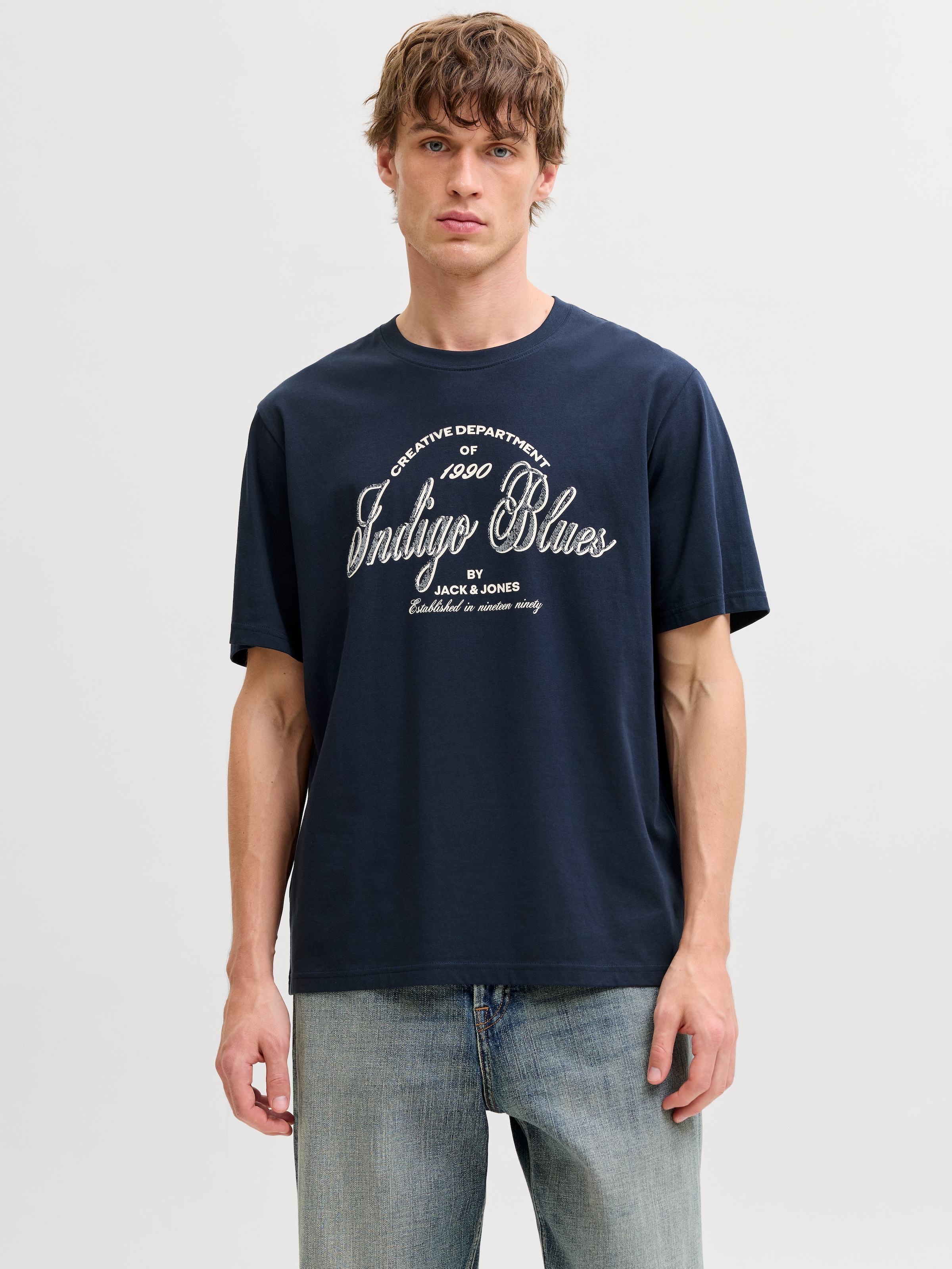 Jack & Jones Rundhalsshirt »JJEDENVER GRAPHIC TEE SS O-NECK SN« mit Logobranding