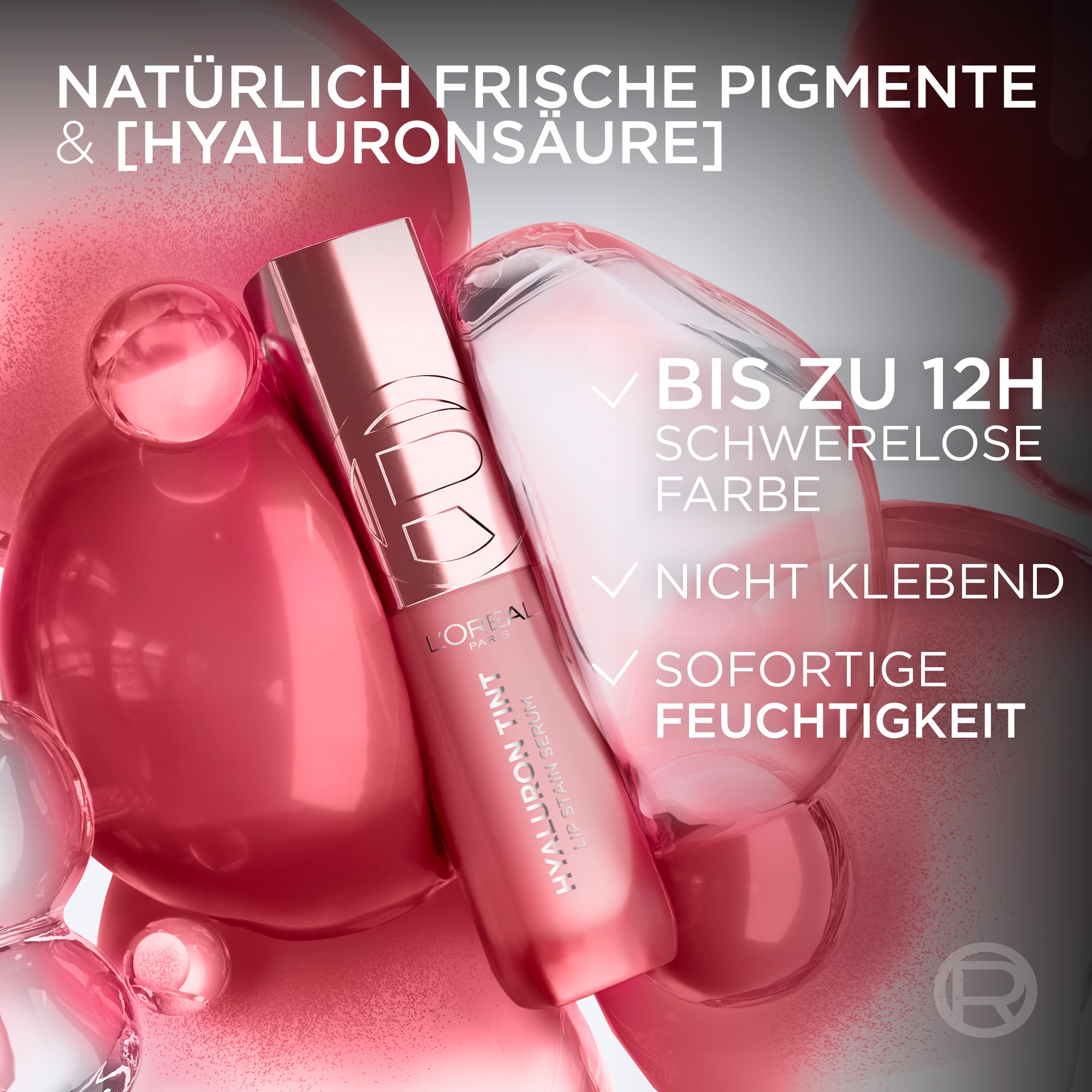 L'ORÉAL PARIS Lippenstift »PARADISE HYALURON TINT LIP STAIN SERUM« mit flüssiger Textur, feuchtigkeitsspendende Formel
