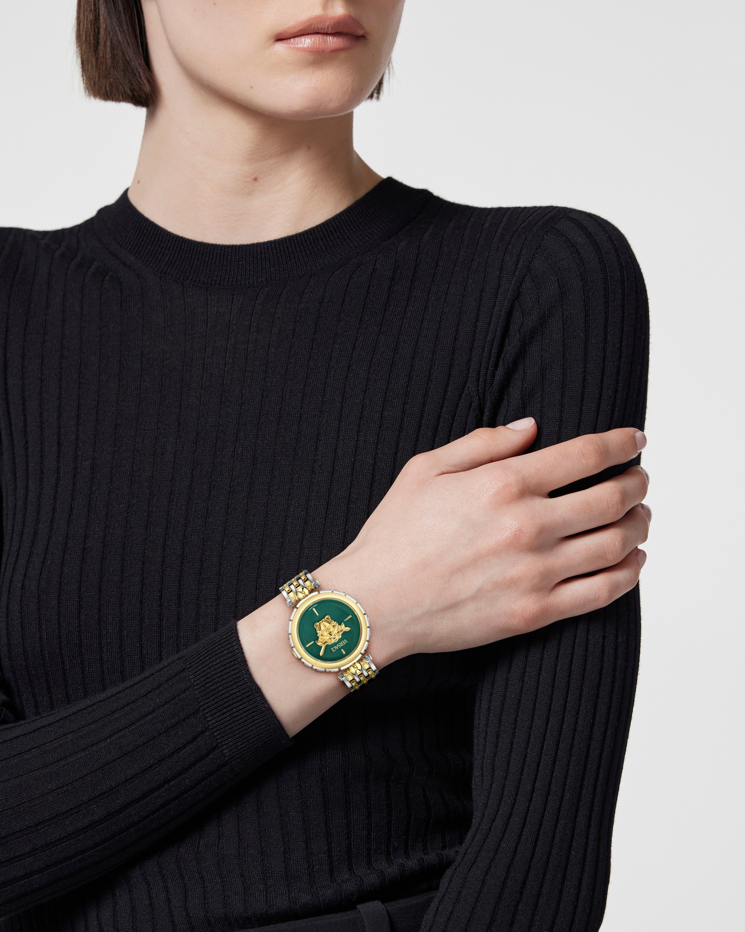 Versace Quarzuhr »MEDUSA HERITAGE« Armbanduhr, Damenuhr, Swiss Made, Saphirglas, Edelstahlarmband, analog