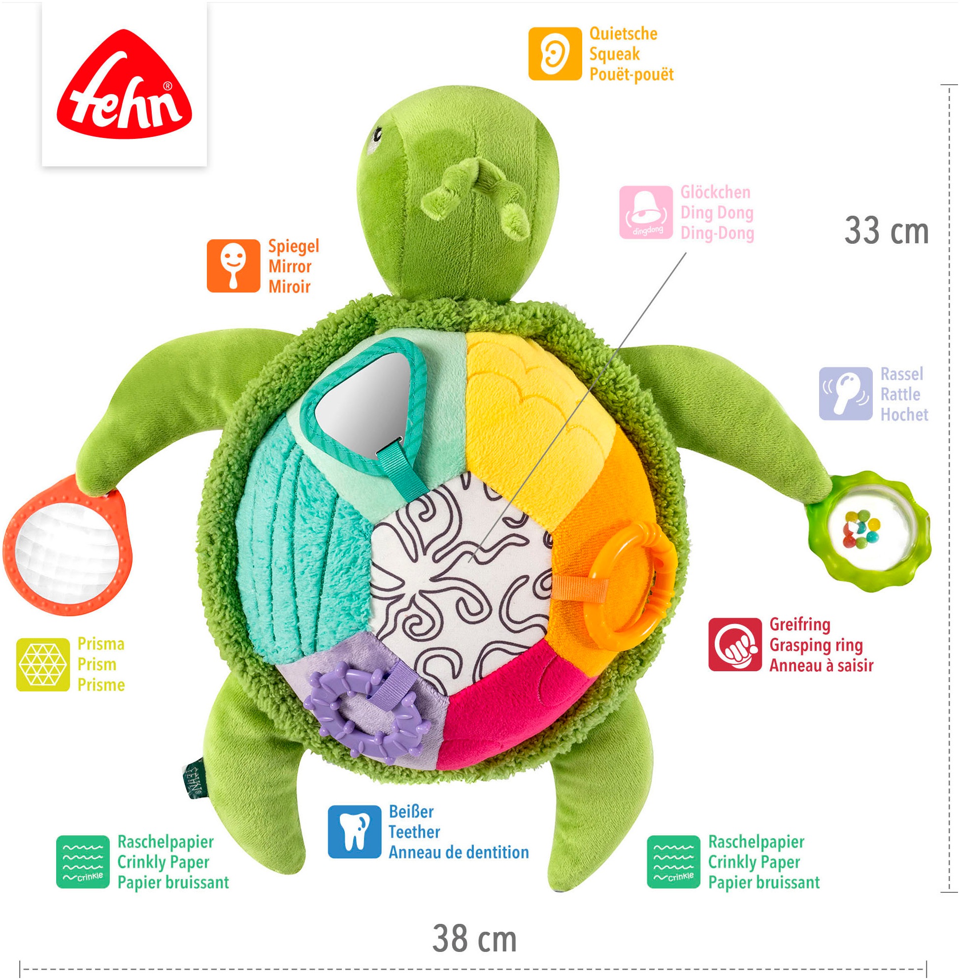 Fehn Greifspielzeug »Activity-Meeresschildkröte XL«