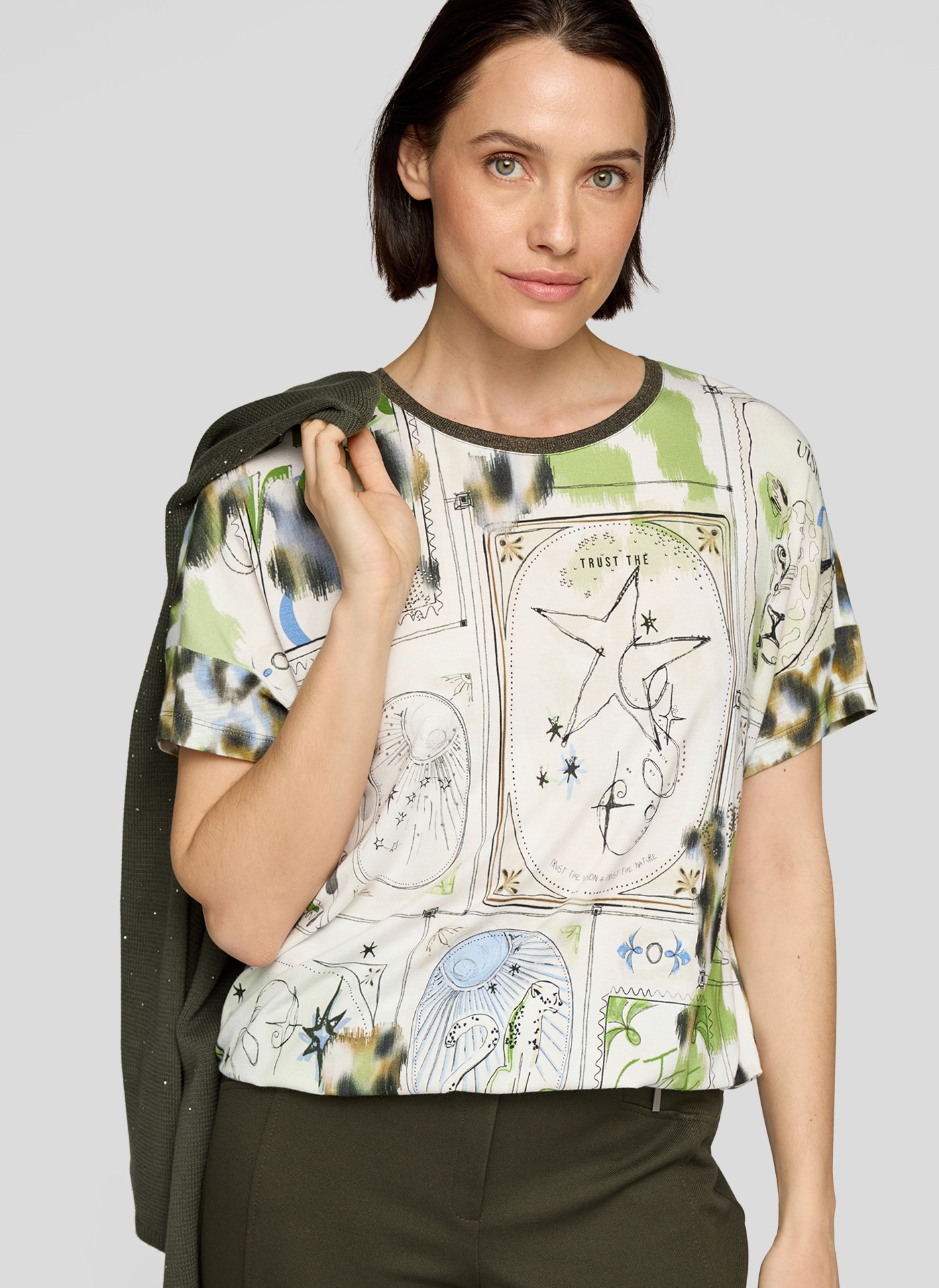 Rabe Kurzarmshirt, im Animal-Look