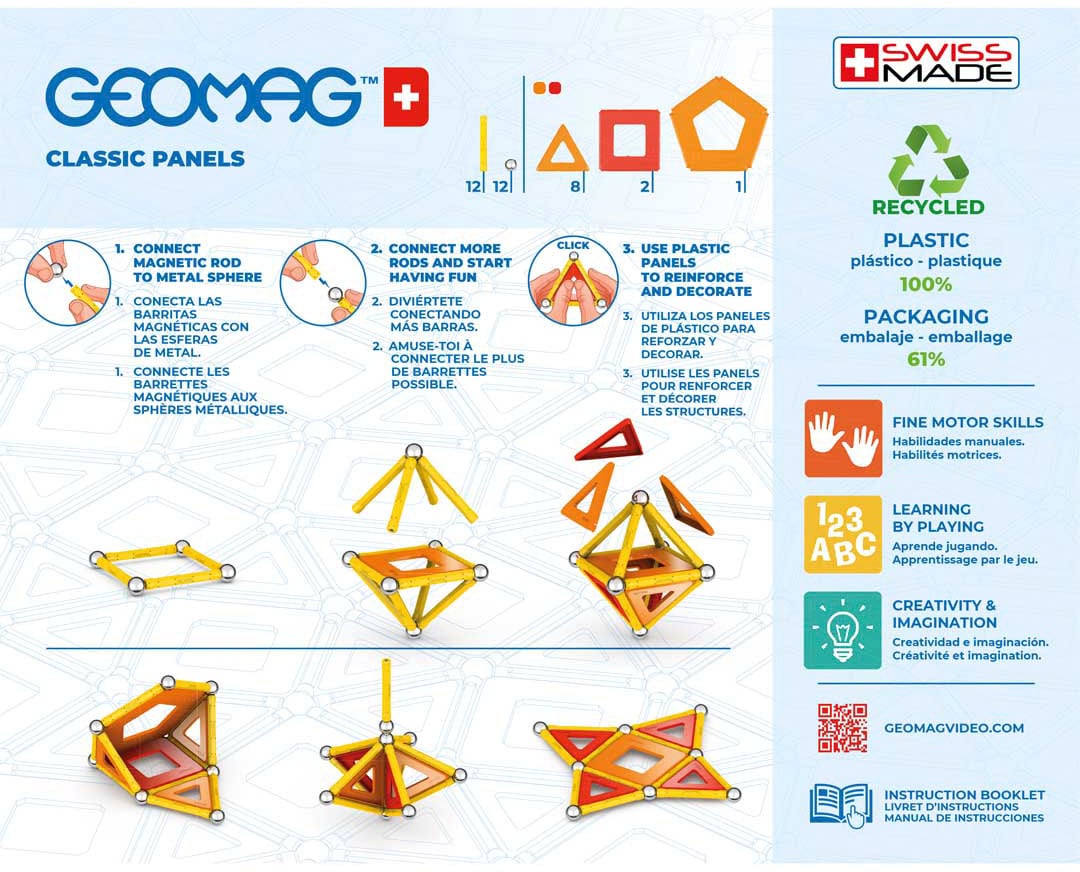 Geomag™ Magnetspielbausteine »GEOMAG™ Classic Panels, Recycled« aus recyceltem Material; Made in Europe