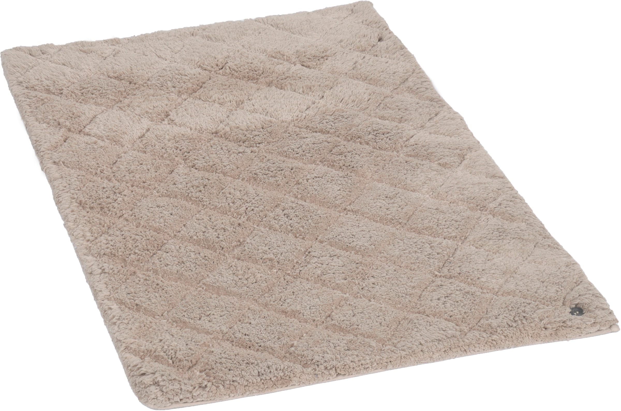 TOM TAILOR HOME Badematte »Cotton Diamond«, rutschhemmend beschichtet, fußbodenheizungsgeeignet-strapazierfähig, Uni Farben, Pastell Farben, Rauten, reine Baumwolle, weich & kuschelig