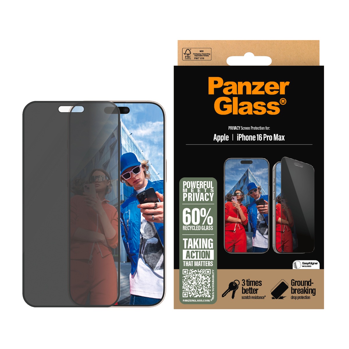 Displayschutzglas »Privacy Screen Protection«, für Apple iPhone 16 Pro Max,...