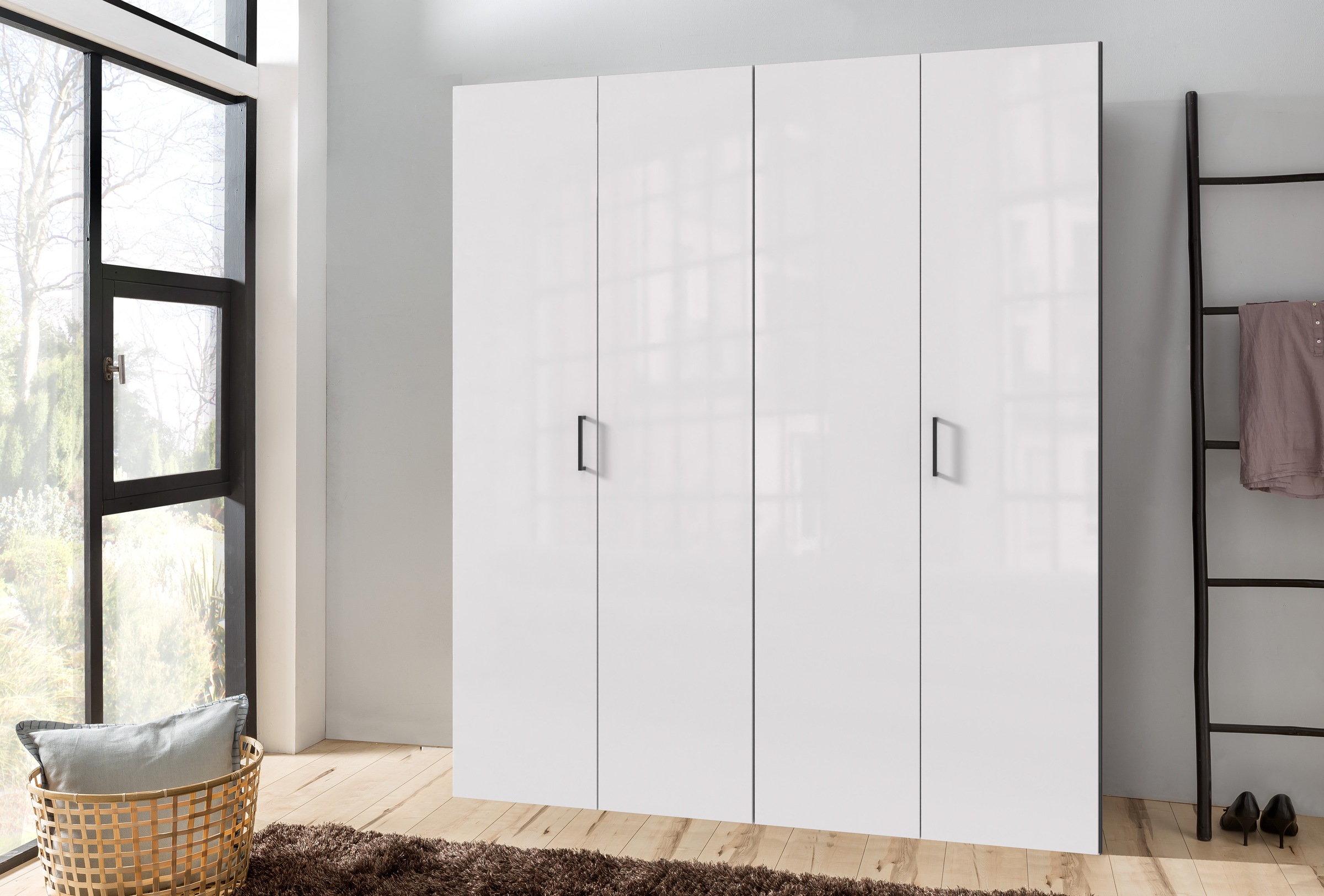 Wimex Kleiderschrank »Mugano,in 8 Breiten,3 Höhen,2 Tiefen, viele Farben, Made in Germany«, (in Basic oder Premium Ausstattung mit 2 weiteren Einlegeböden), mit langen oder kurzen Griffen aus Metall, mit oder ohne Spiegel