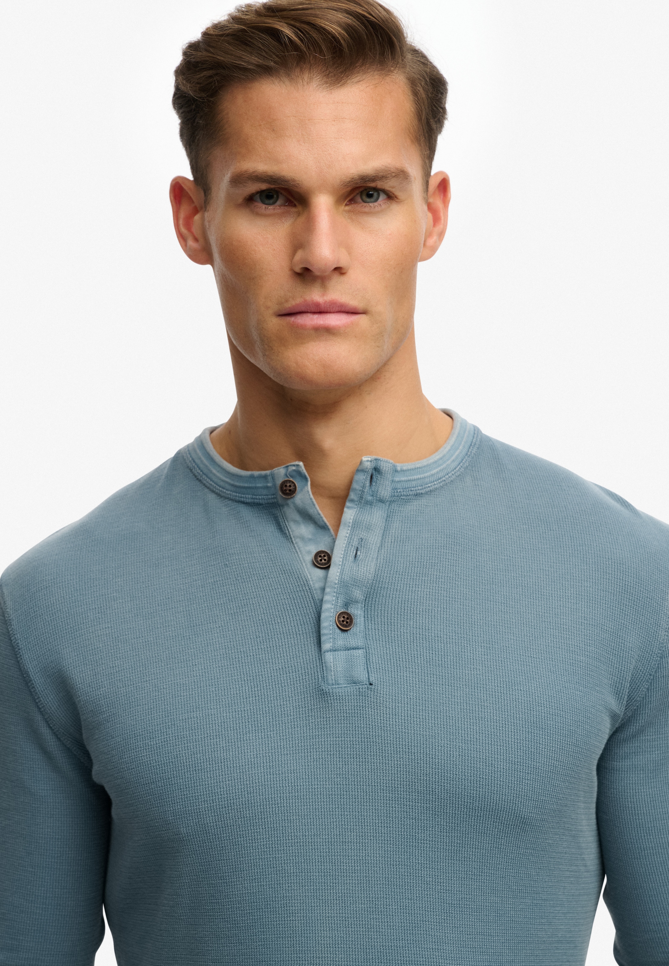 Superdry Langarmshirt »LW TEXTURED GRANDAD TOP«