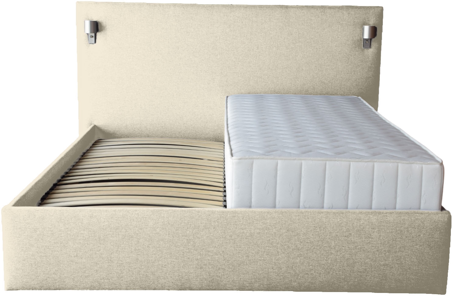 COLLECTION AB Polsterbett »Alcudia inkl. LED-Leuchten, erhältlich in der Breite 180x200cm« 3 Varianten: Rahmen, inkl. Lattenrost, Komplett-Set mit King-Matratze