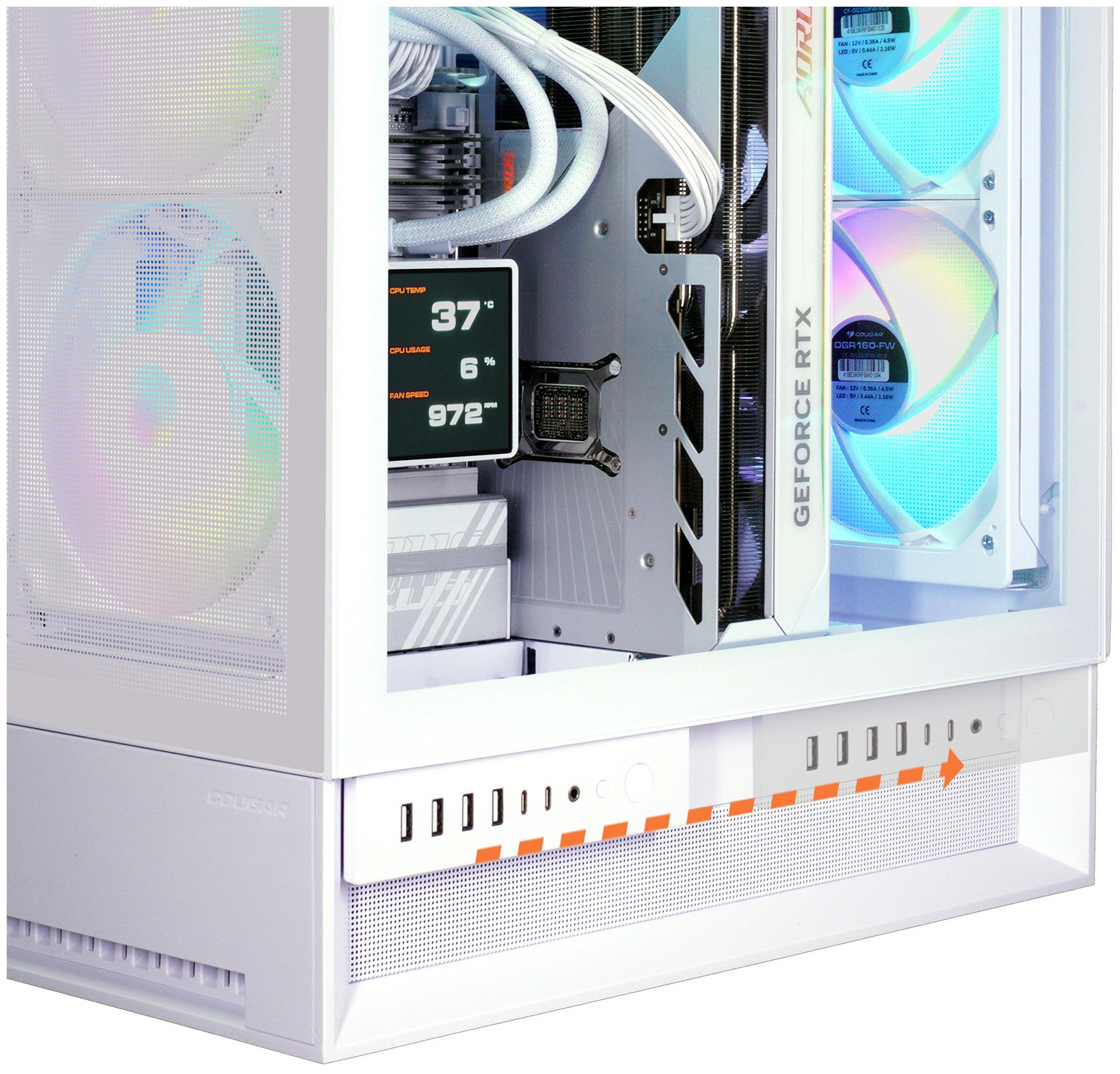 Cougar Gaming-PC »OmnyX WT 8126 AMD Ryzen 7 9850X3D 32GB DDR5 2TB SSD RTX 5090« Windows 11, DDR5 RAM, Wasserkühlung