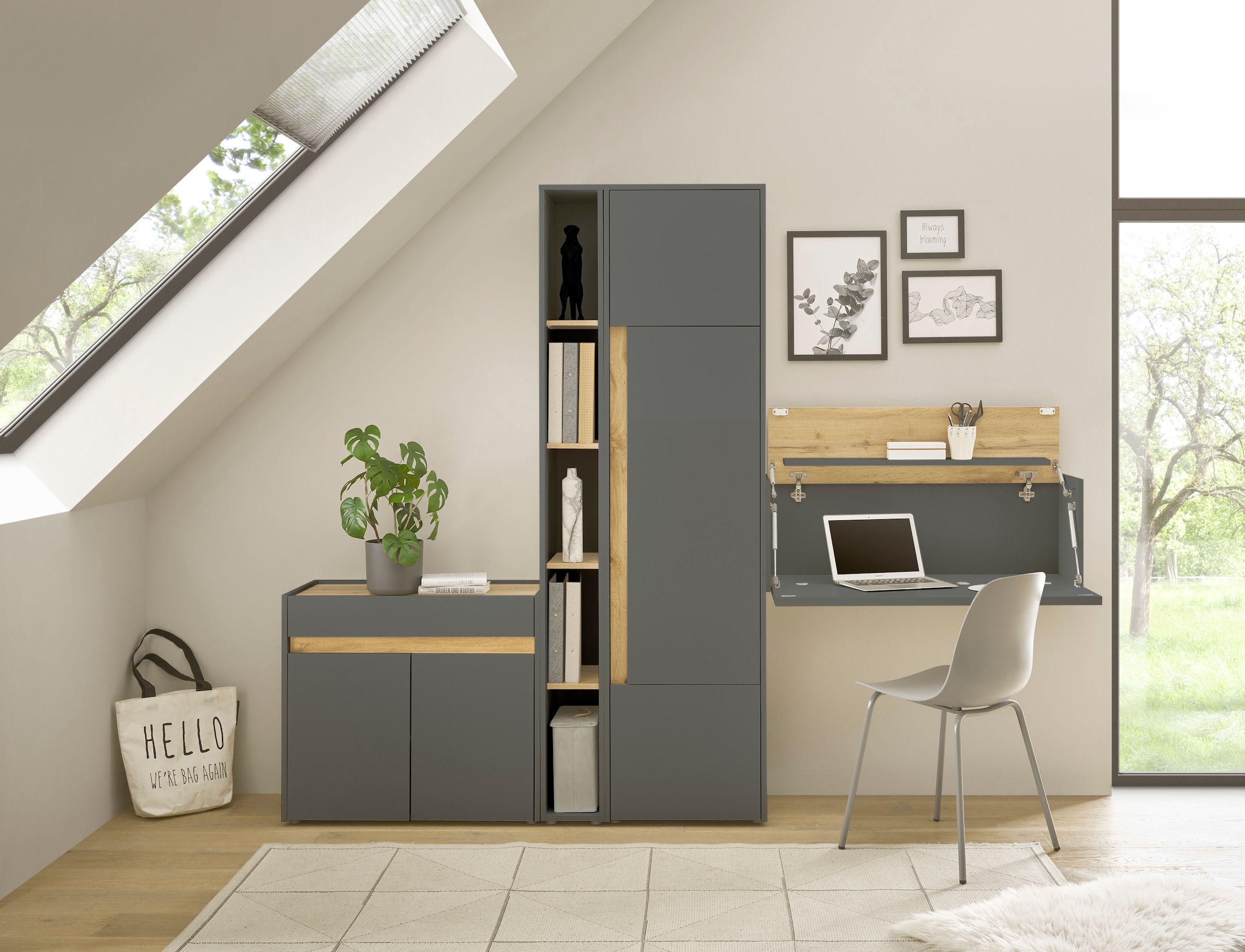 Home affaire Büromöbel-Set »CiTY/GiRON« Set, 4 Stk. tlg.