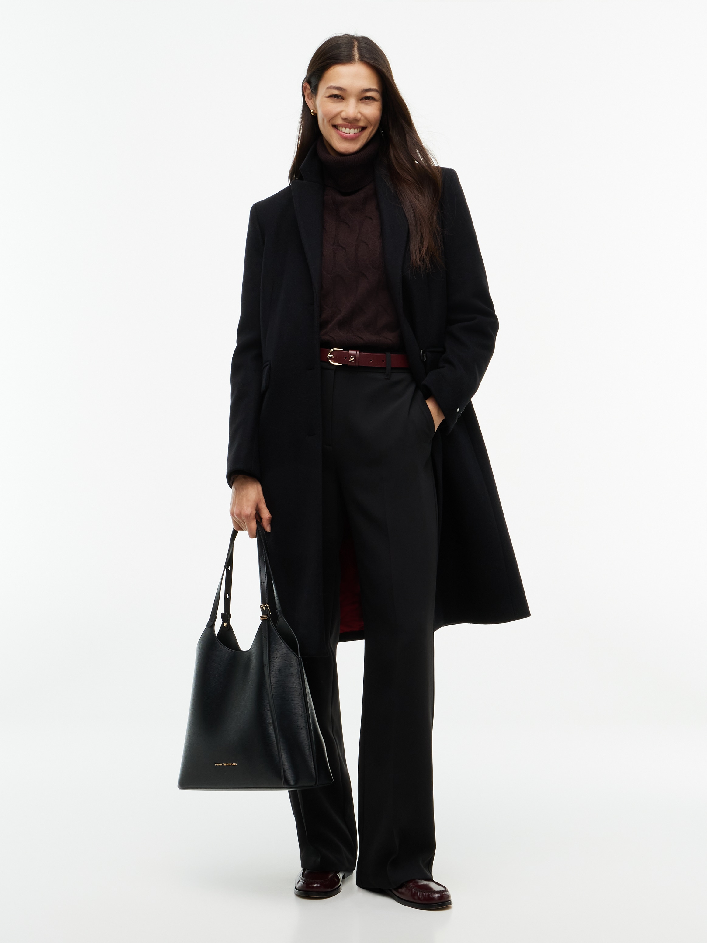 Tommy Hilfiger Kurzmantel »WOOL CLASSIC SB COAT« Materialmix, mit Wolle, auch in großen Größen