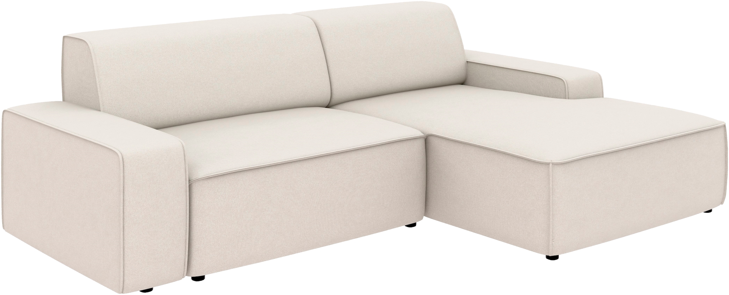 TRENDMANUFAKTUR Ecksofa »Graz, wahlweise mit Sitzvorschub und Bettkasten, L-Form, Breite 246 cm« in Cord-, haustierfreundlichem LEO Struktur- oder LUMOS-3D-Bezug