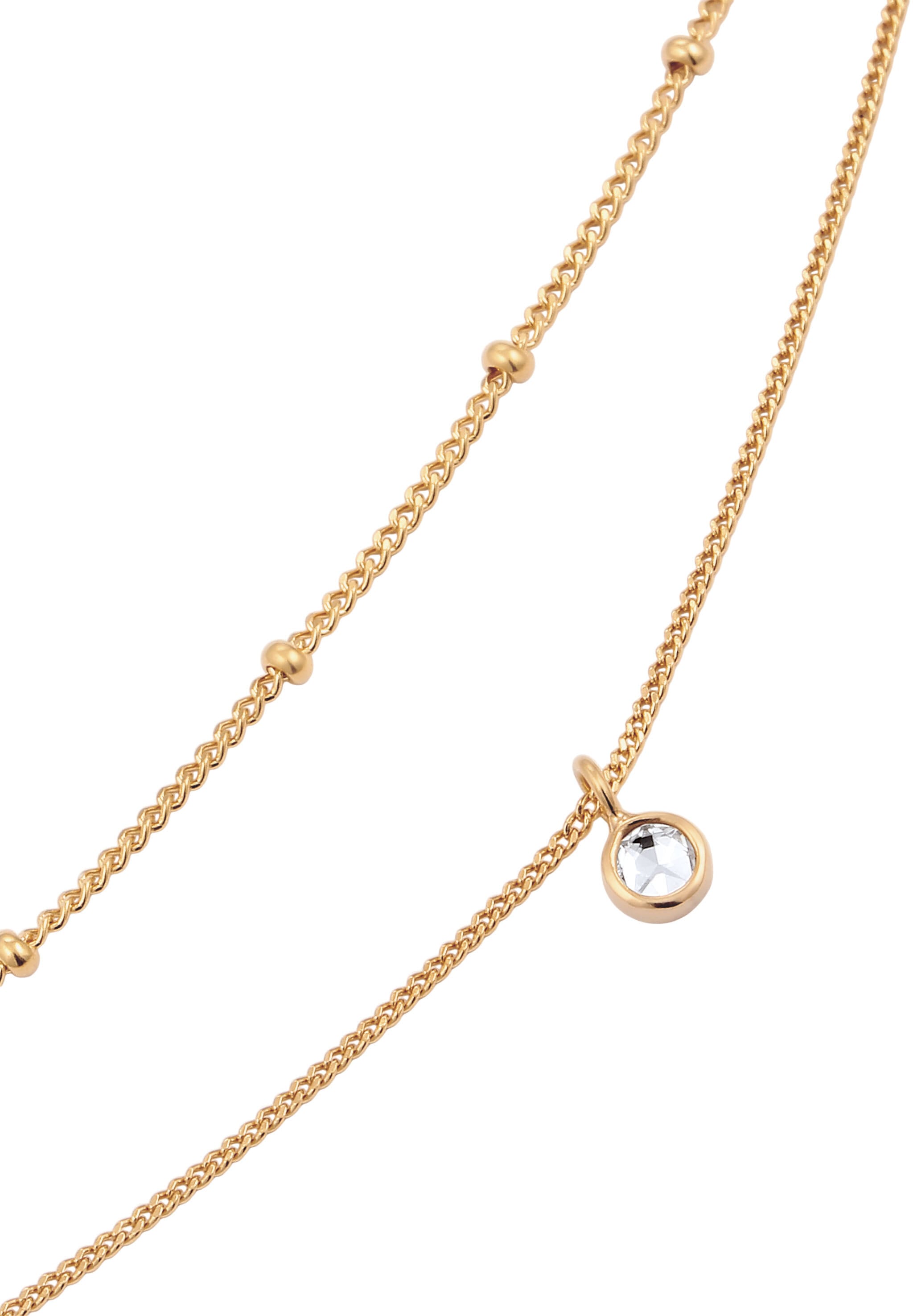 Elli Silberkette »Fußschmuck Layer Kugeln Weiß 925 Sterling Silber, mit Kristallen von Swarovski®«