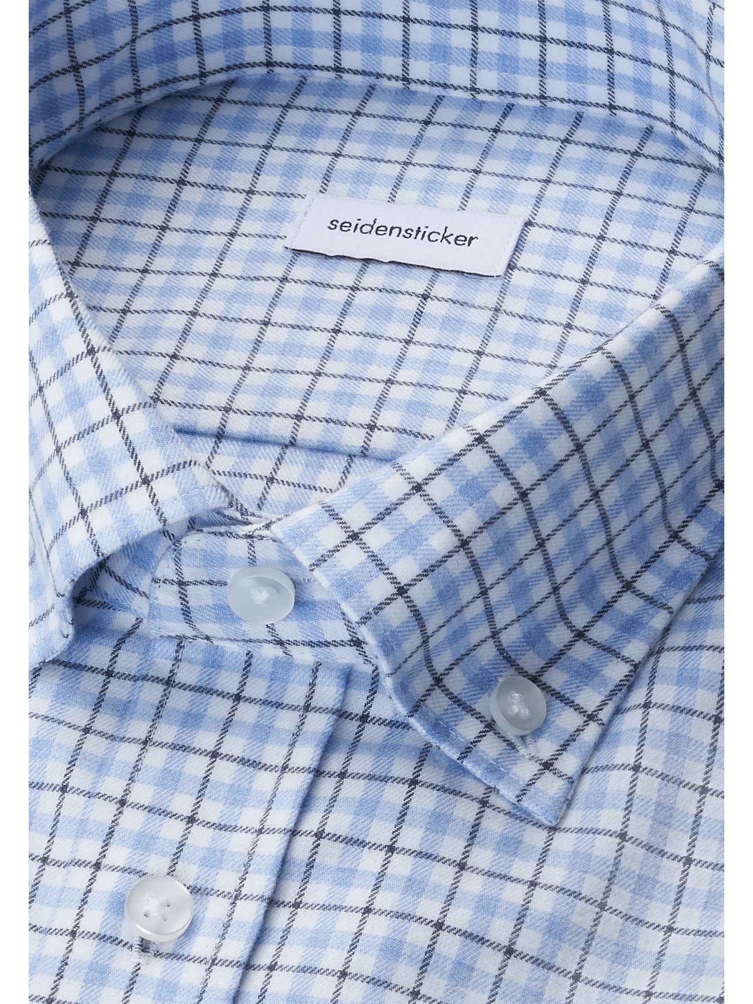 seidensticker Flanellhemd »Schwarze Rose« Slim 1/1 Button-Down-Kragen Karo
