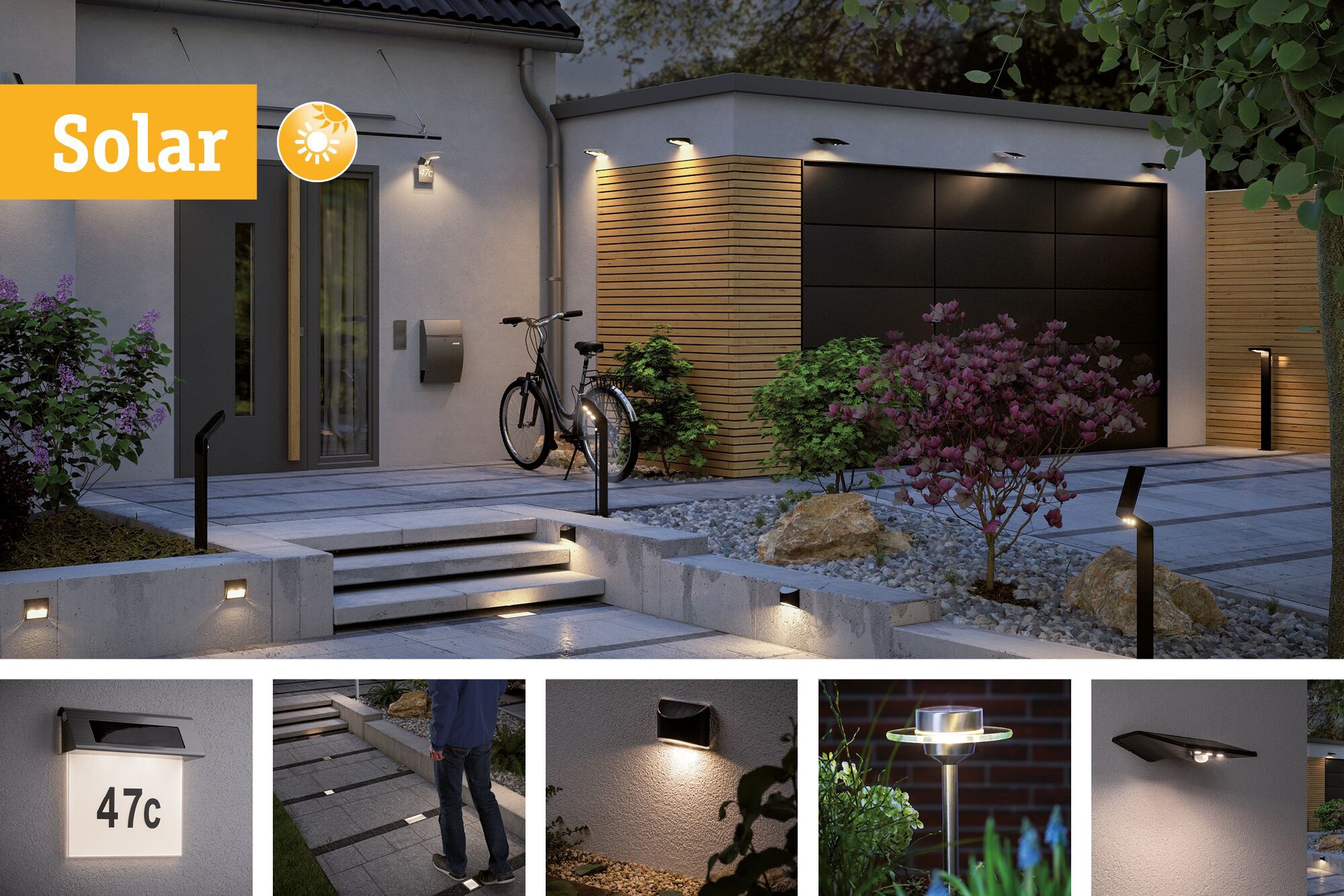 Paulmann LED Pollerleuchte »Ilias« LED-Board 1 Stk. Warmweiß LED-Board, Outdoor Solar, mit Bewegungsmelder