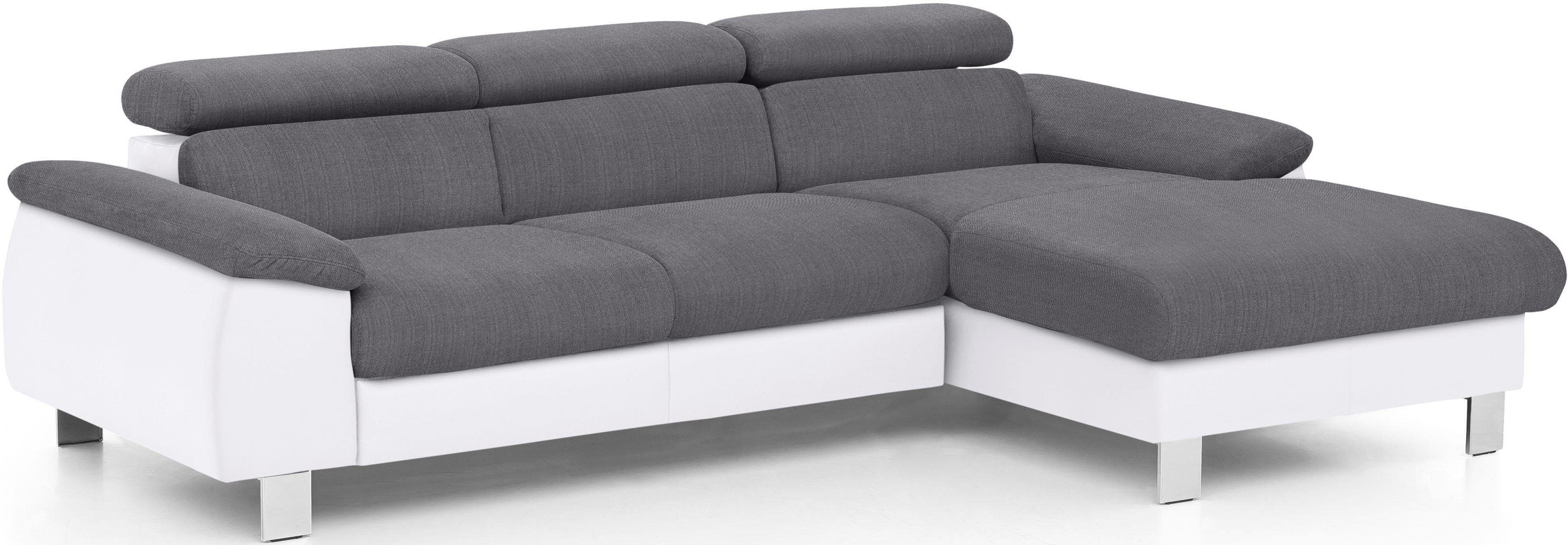 COTTA Polstergarnitur »Komaris«, (Set), Set: bestehend aus Ecksofa und Hocker, Ecksofa inklusive Kopfteilverstellung, wahlweise mit Bettfunktion und RGB-LED-Beleuchtung