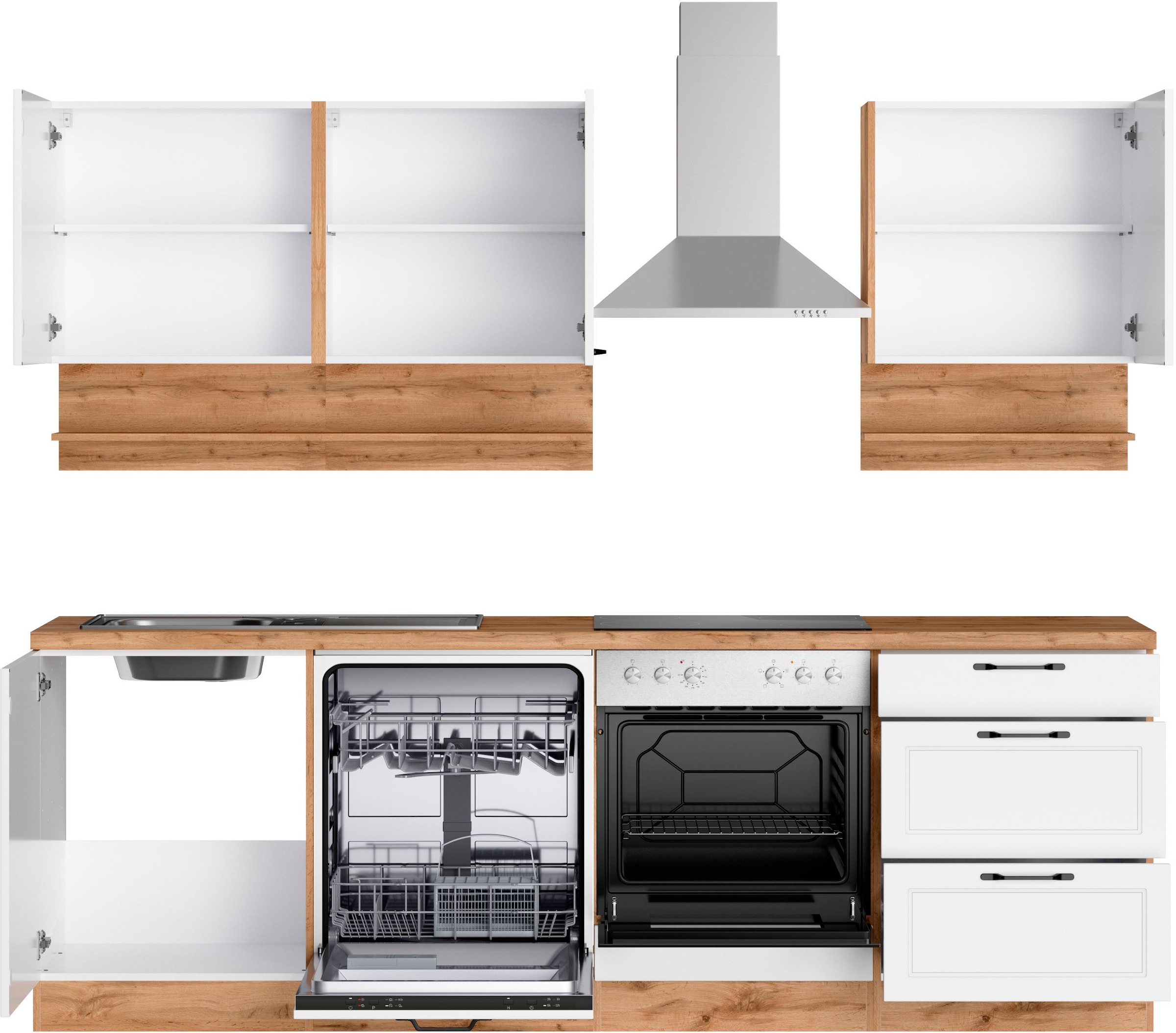 KOCHSTATION Küchenzeile »KS-Lana« 240 cm breit, wahlweise mit oder ohne E-Geräte