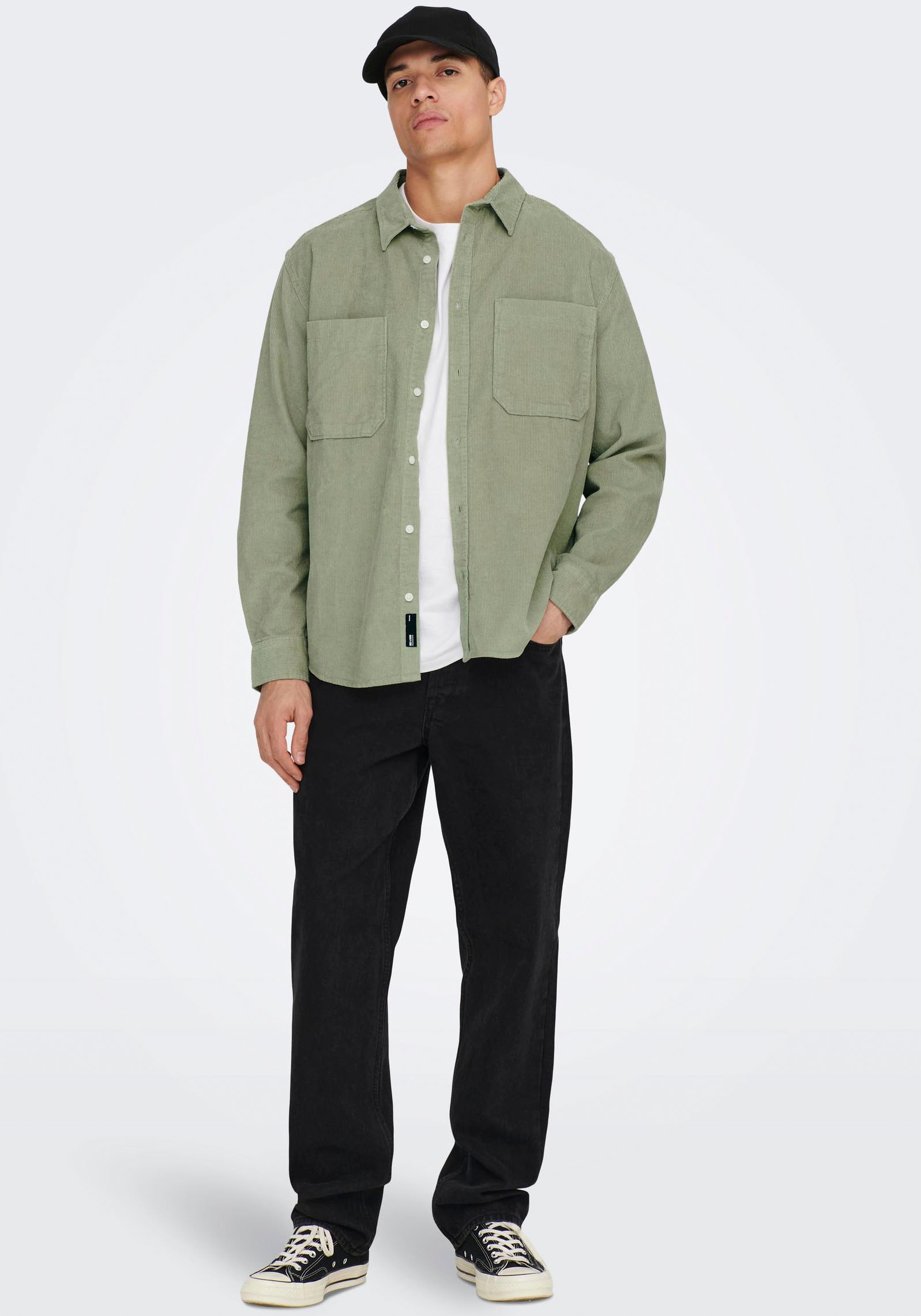 ONLY & SONS Langarmhemd »OS ONSALP RLX 2PKT WASHD COR«