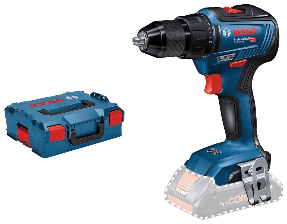 Bosch Professional Akku-Schrauber »GSR 18V-55 Professional«, bürstenloser Motor, ohne Akku und Ladegerät