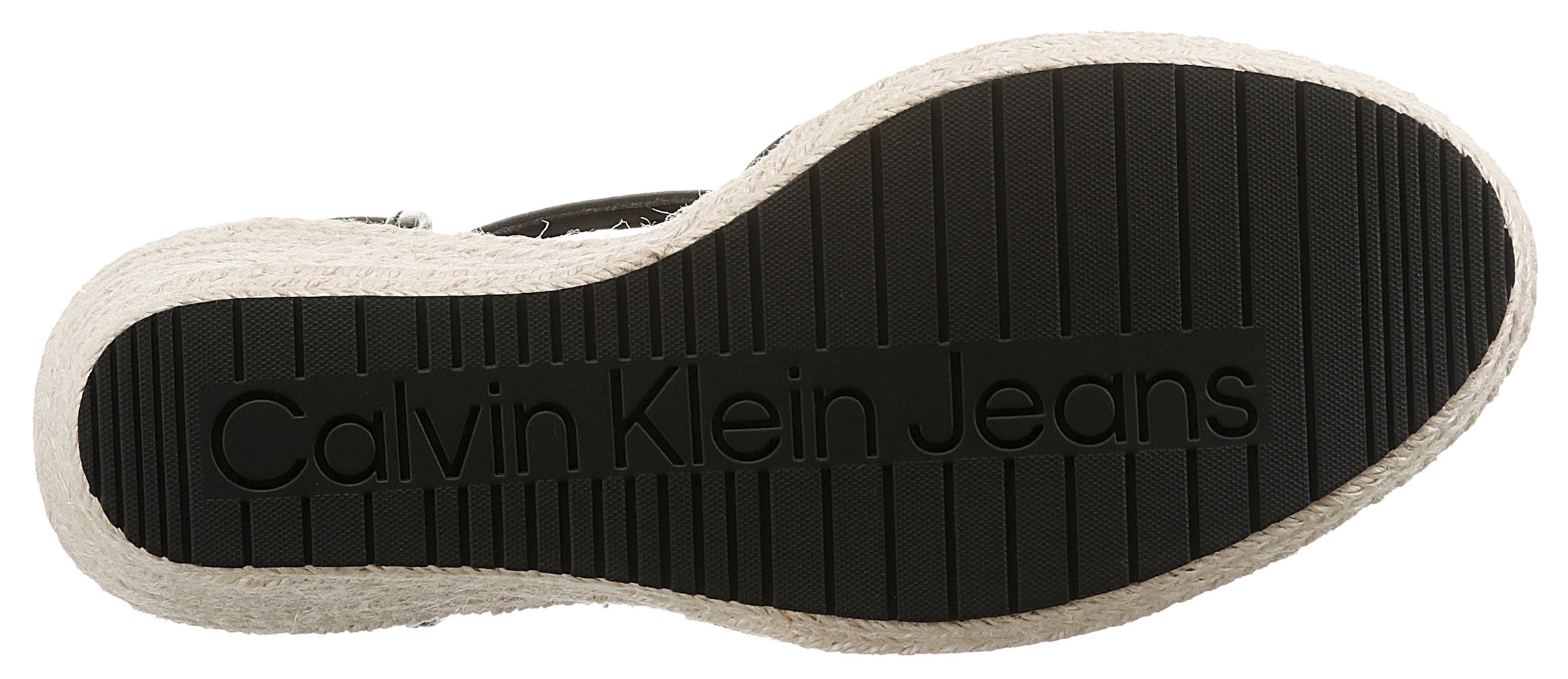 Calvin Klein Jeans Spangenpumps, mit Bastbesatz