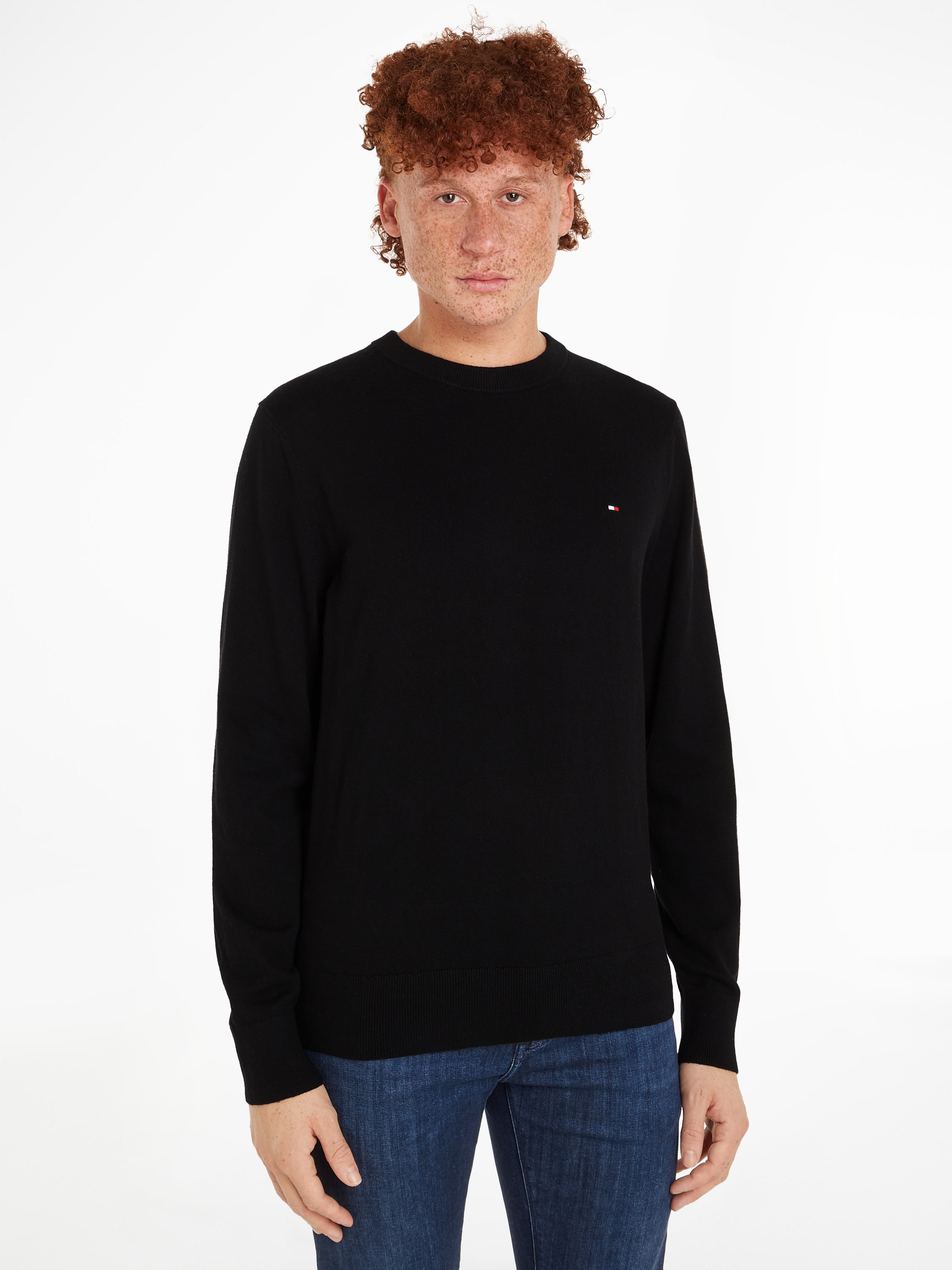 Tommy Hilfiger Rundhalspullover »PIMA ORG CTN CASHMERE CREW NECK«
