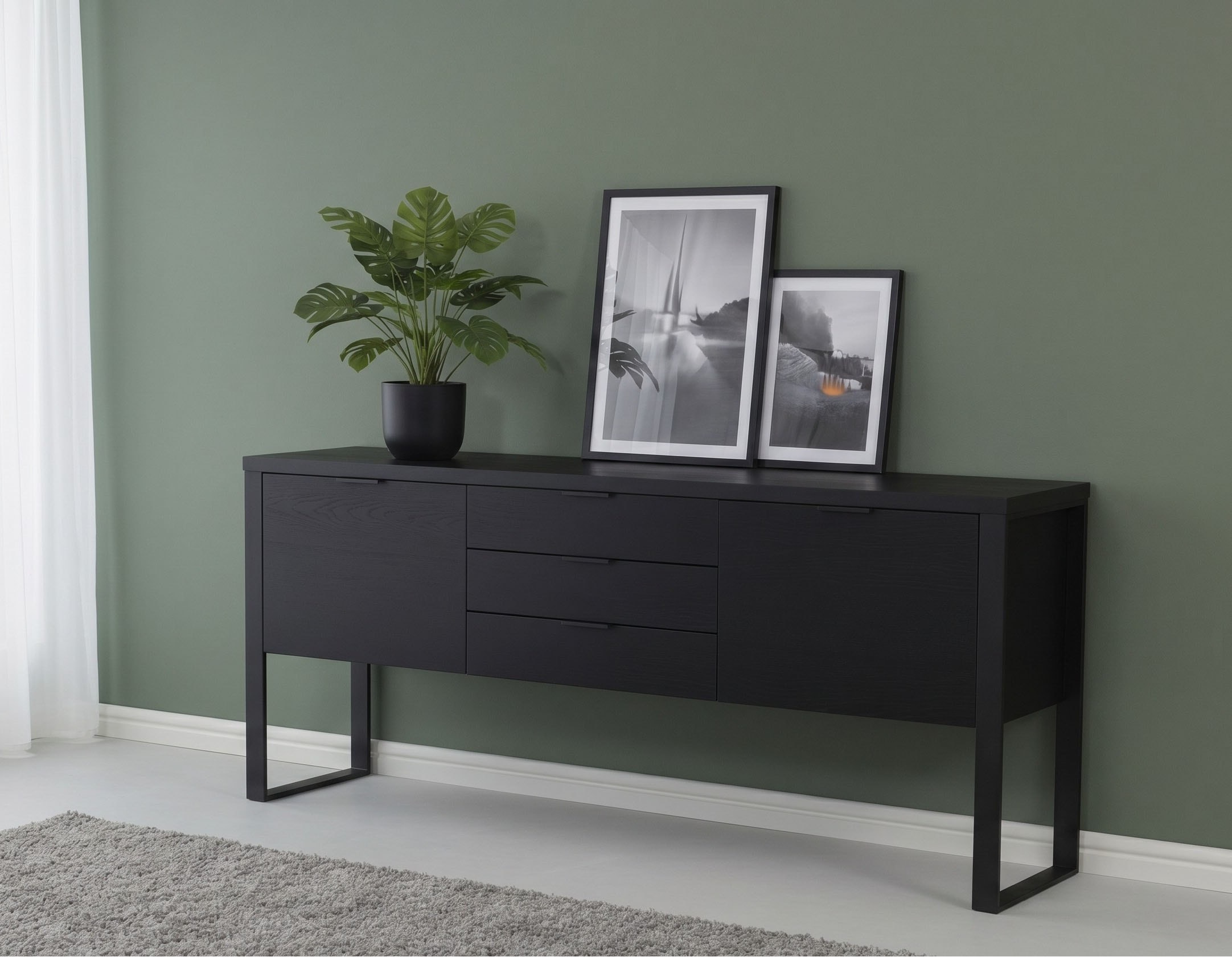 Jahnke Sideboard »LOOP SB 180« Sideboard,2 Türen + 3 Schubladen, Metallrahmen, Breite 180 cm