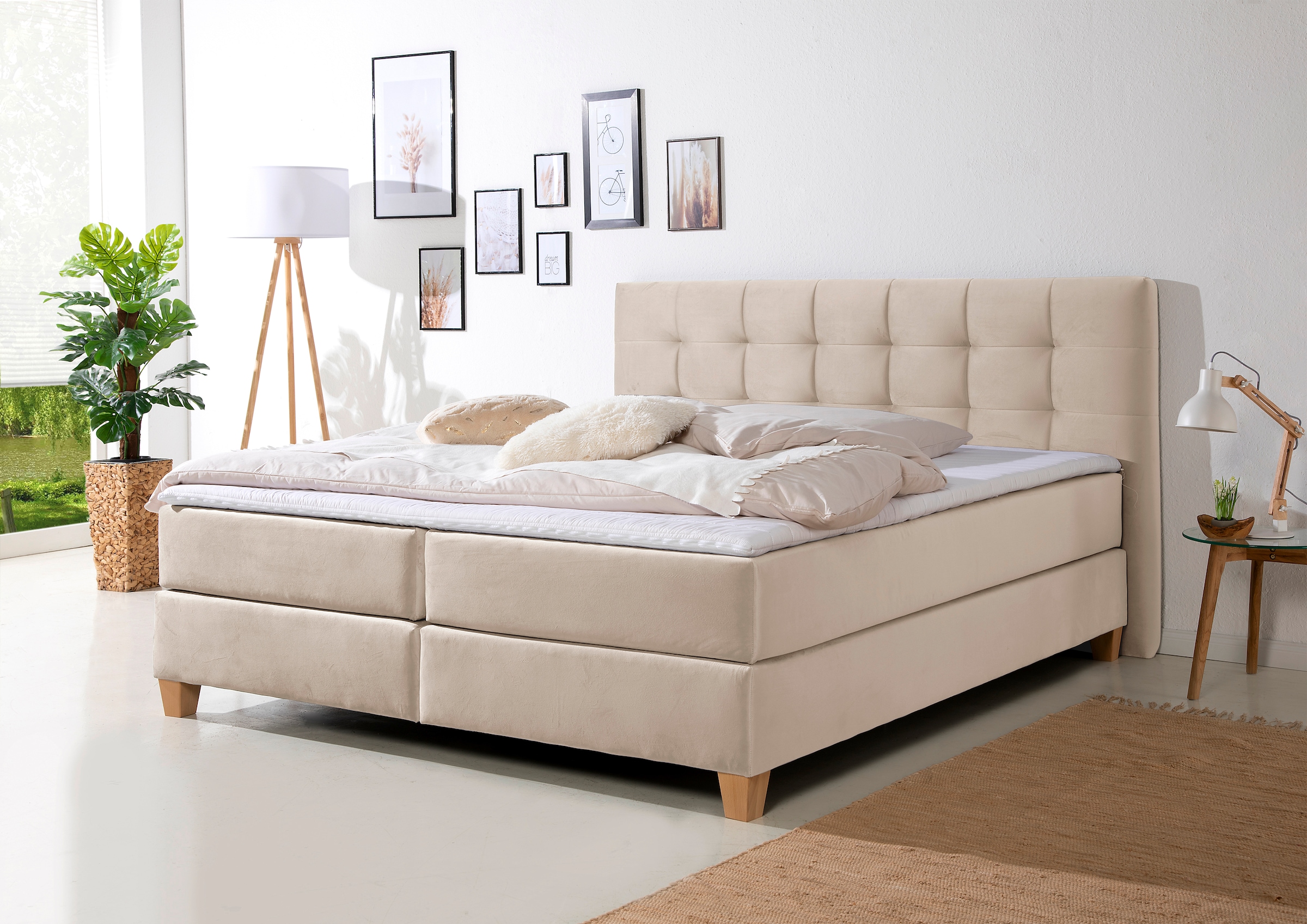 Home affaire Boxspringbett »Moulay«, inkl. Topper, in Überlänge 220 cm, 3 Härtegrade, auch in H4