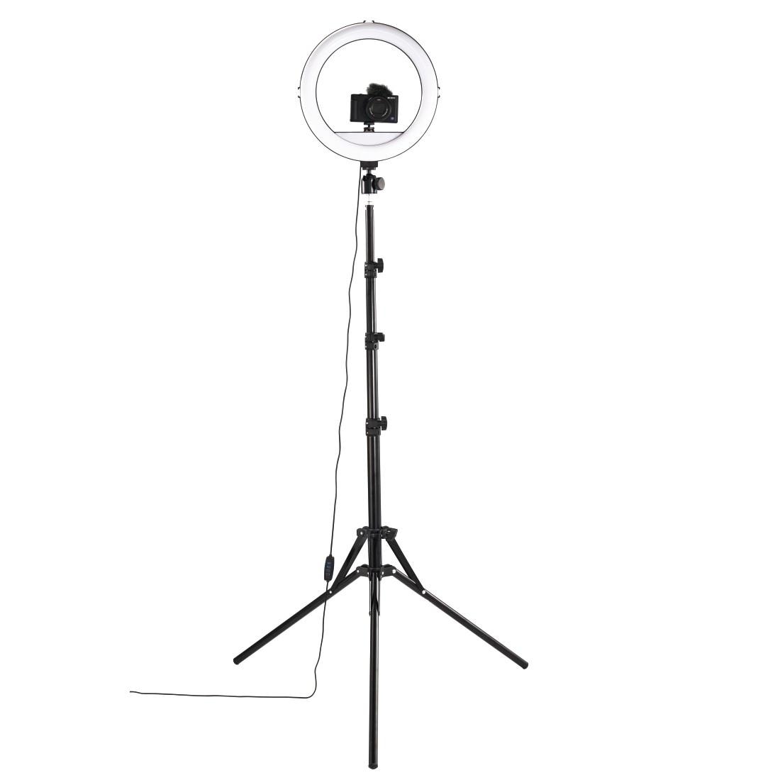 Hama Ringlicht »Handy-Ringlicht mit Stativ für Selfies, Videos (210 cm, 160 LED, 12")«