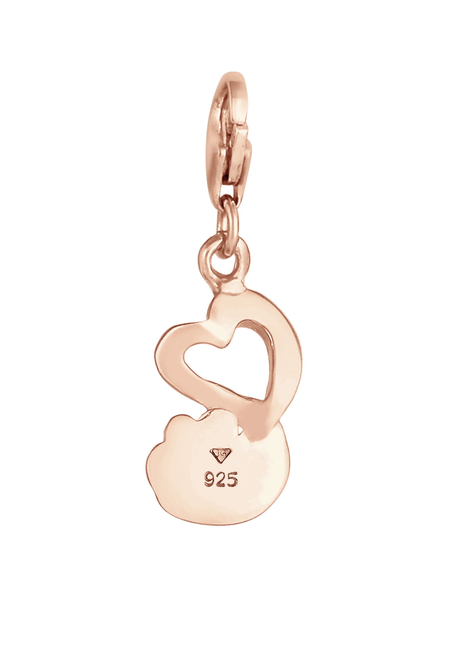 Nenalina Charm-Einhänger »Charm Anhänger Herz Pfote Tierliebe Emaille 925 Silber«