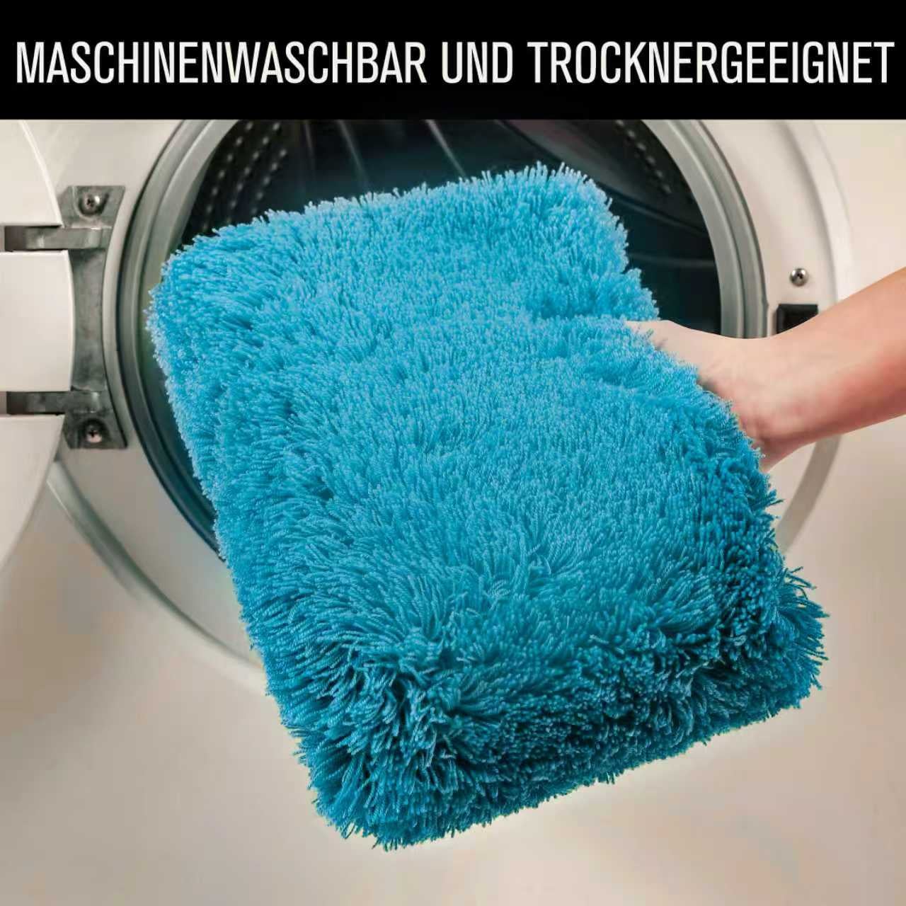 my home Badematte »Merida, Badvorleger, Badezimmer Teppich« Höhe 32 mm rutschhemmend beschichtet fußbodenheizungsgeeignet | schnell trocknend | strapazierfähig Badteppich, Uni Farben, rechteckig, rund & als 2-tlg. Set erhältlich