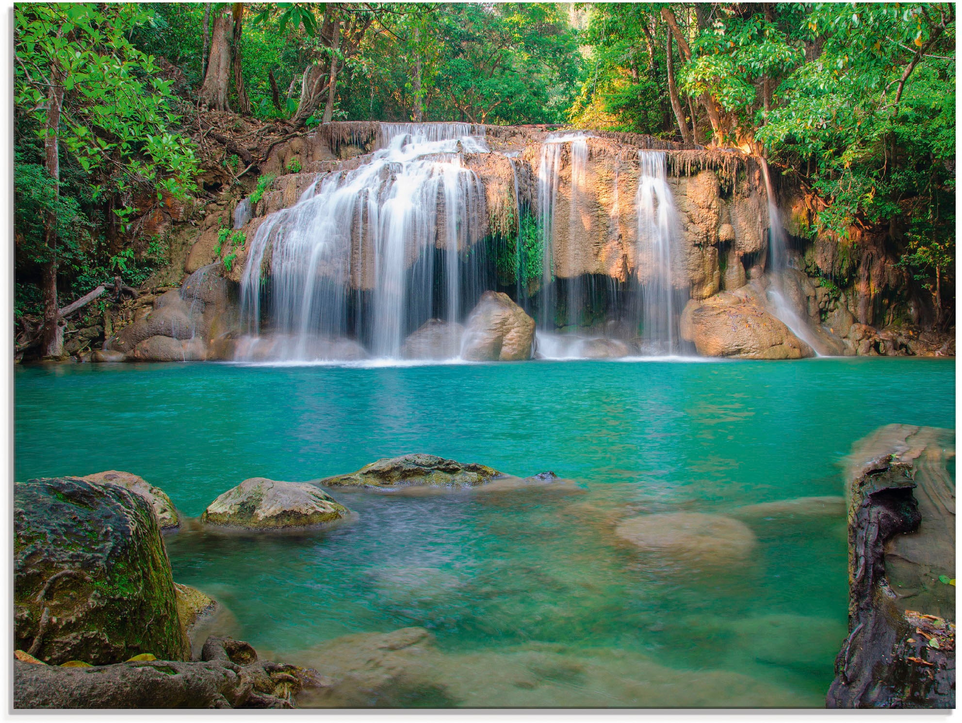 Artland Glasbild »Wasserfall im Wald Gewässer, Shop (1 Größen im OTTO St.), National in verschiedenen Online Park«