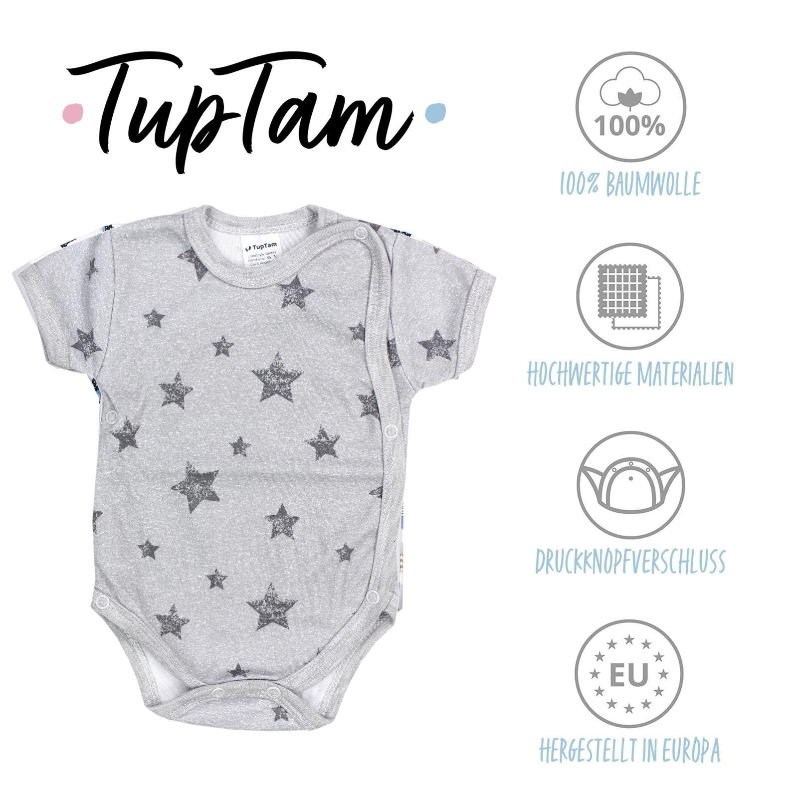 TupTam Kurzarmwickelbody »Wickelbody Baby Jungen Kurzarm Wickelbody 5er Set«