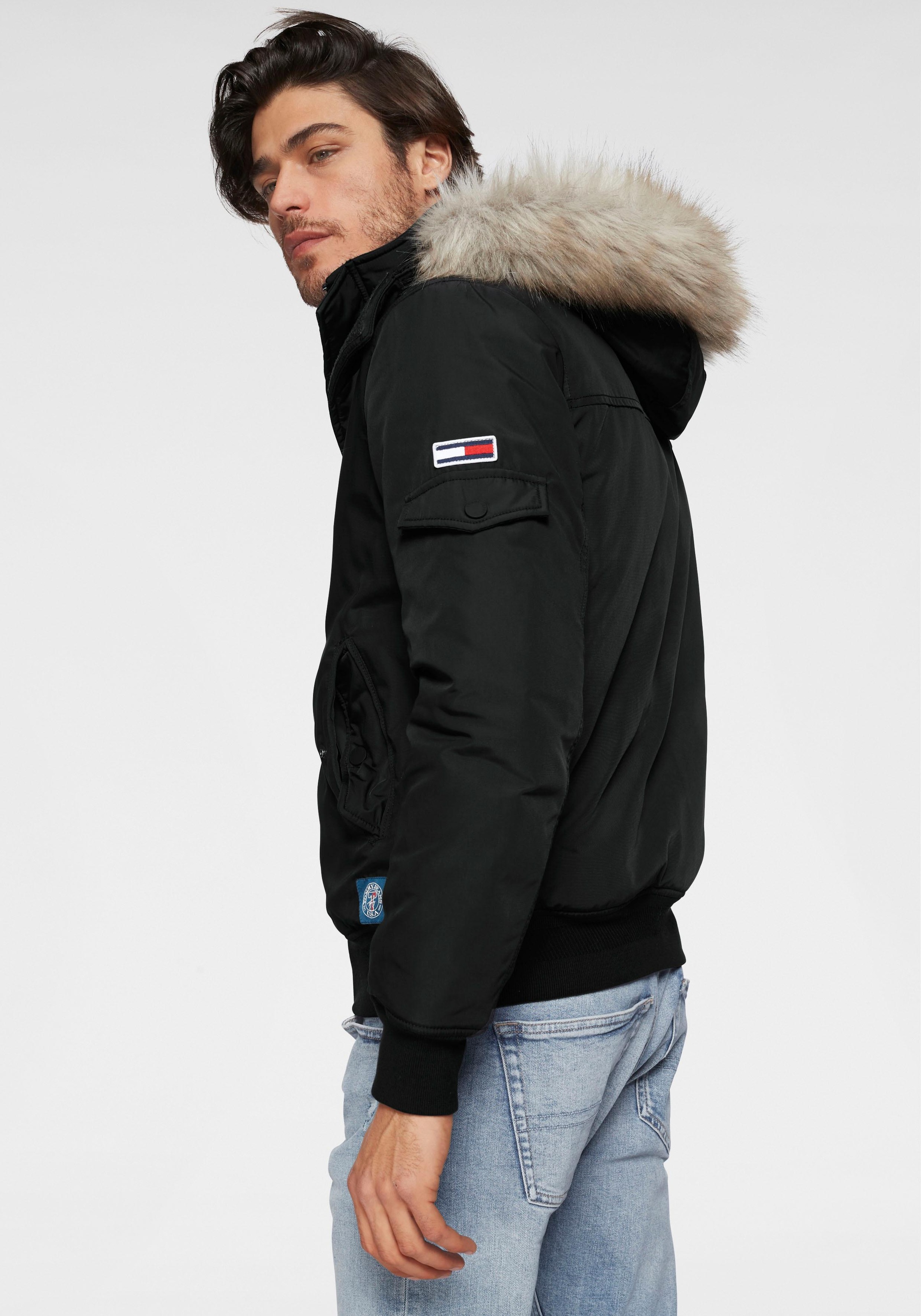 tommy jeans tech padded bomber parka jacket