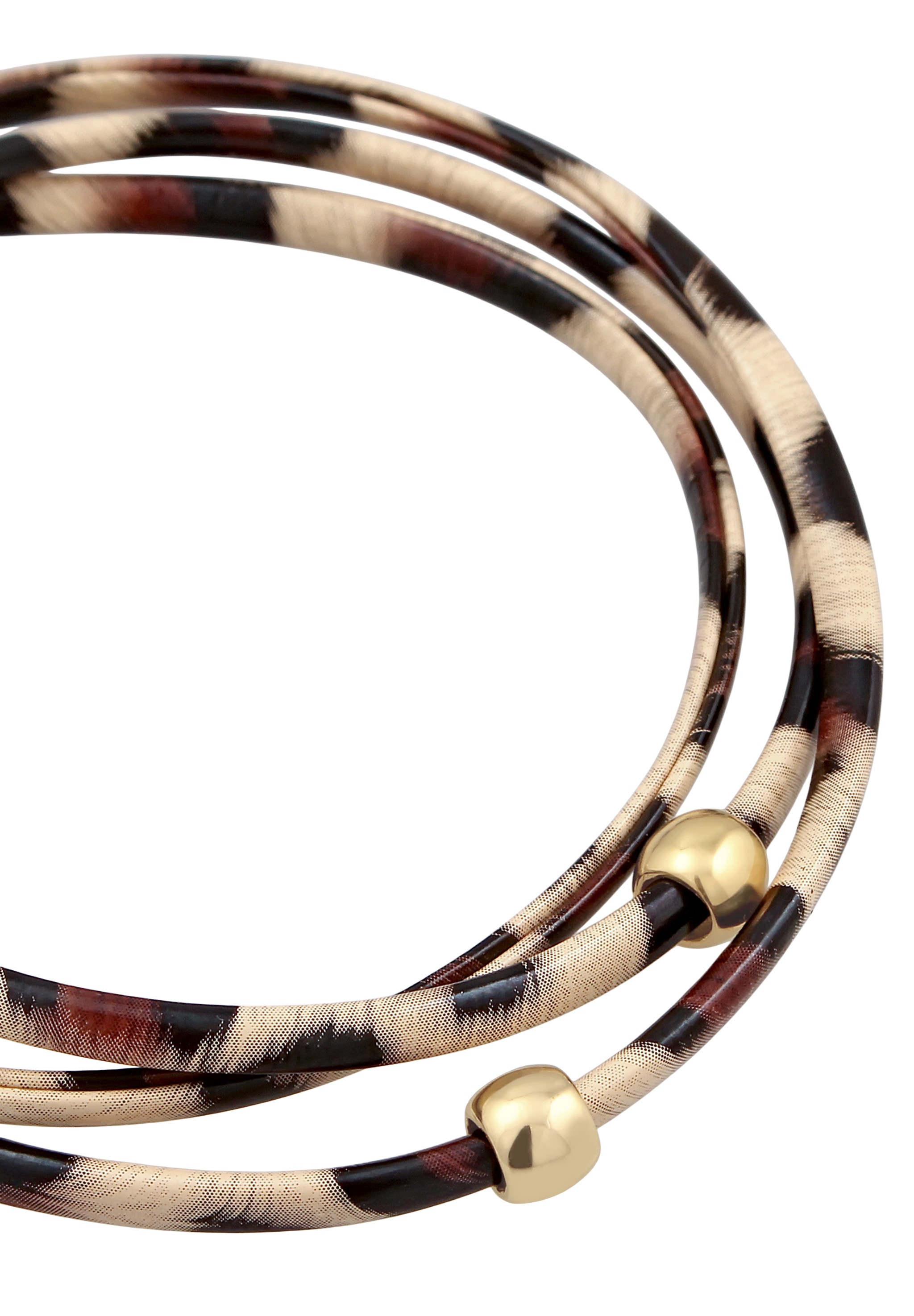 Elli Armkette »Armband Synthetik Leder Leopard 925 Sterling Silber vergoldet«