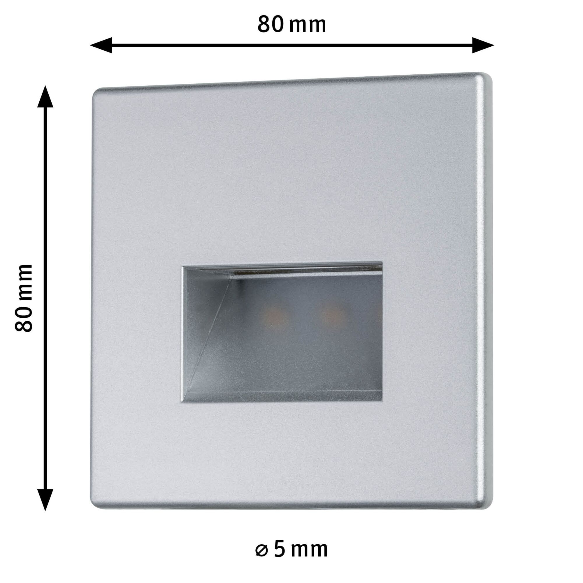 Paulmann LED Einbauleuchte »LED Wandeinbauleuchte Edge Quadro 1,2W 25lm 230V« 1 Stk. Warmweiß