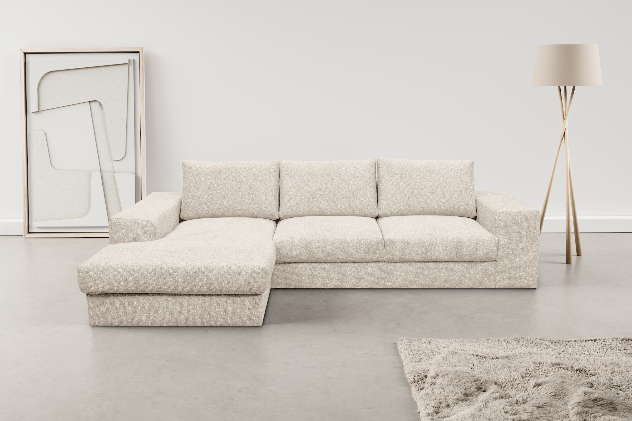 WERK2 Ecksofa »Rozzana«, Design Ecksofa mit hohem Komfort in trendig-weichem Cord & Breitcord