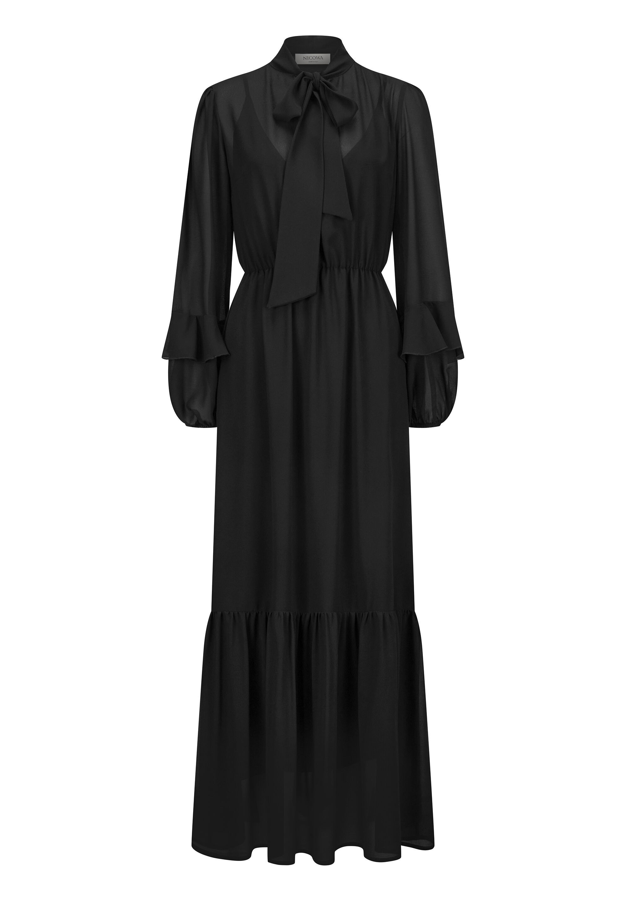 Nicowa Abendkleid »ARIWELA« Ohne Taschen weich fließender Chiffon