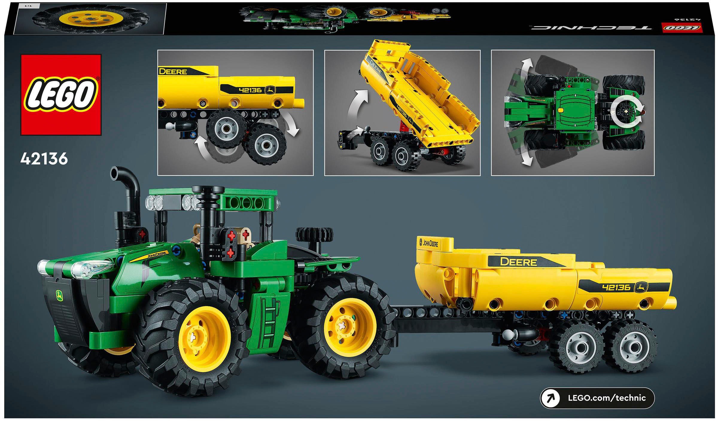 LEGO® Konstruktionsspielsteine »John Deere 9620R 4WD Tractor (42136), LEGO® Technic«, (390 St.), Made in Europe