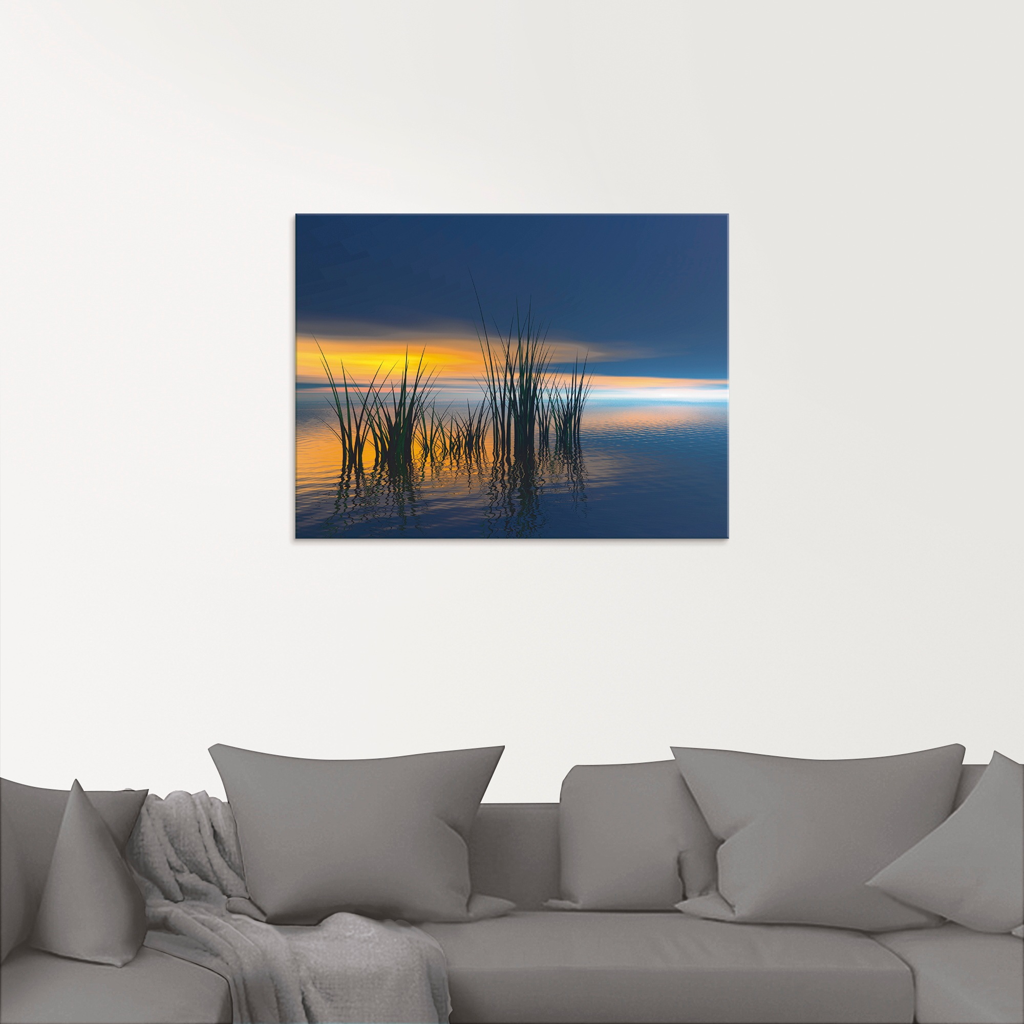 Artland Glasbild »Sonnenuntergang III«, Gewässer, (1 St.), in verschiedenen Größen