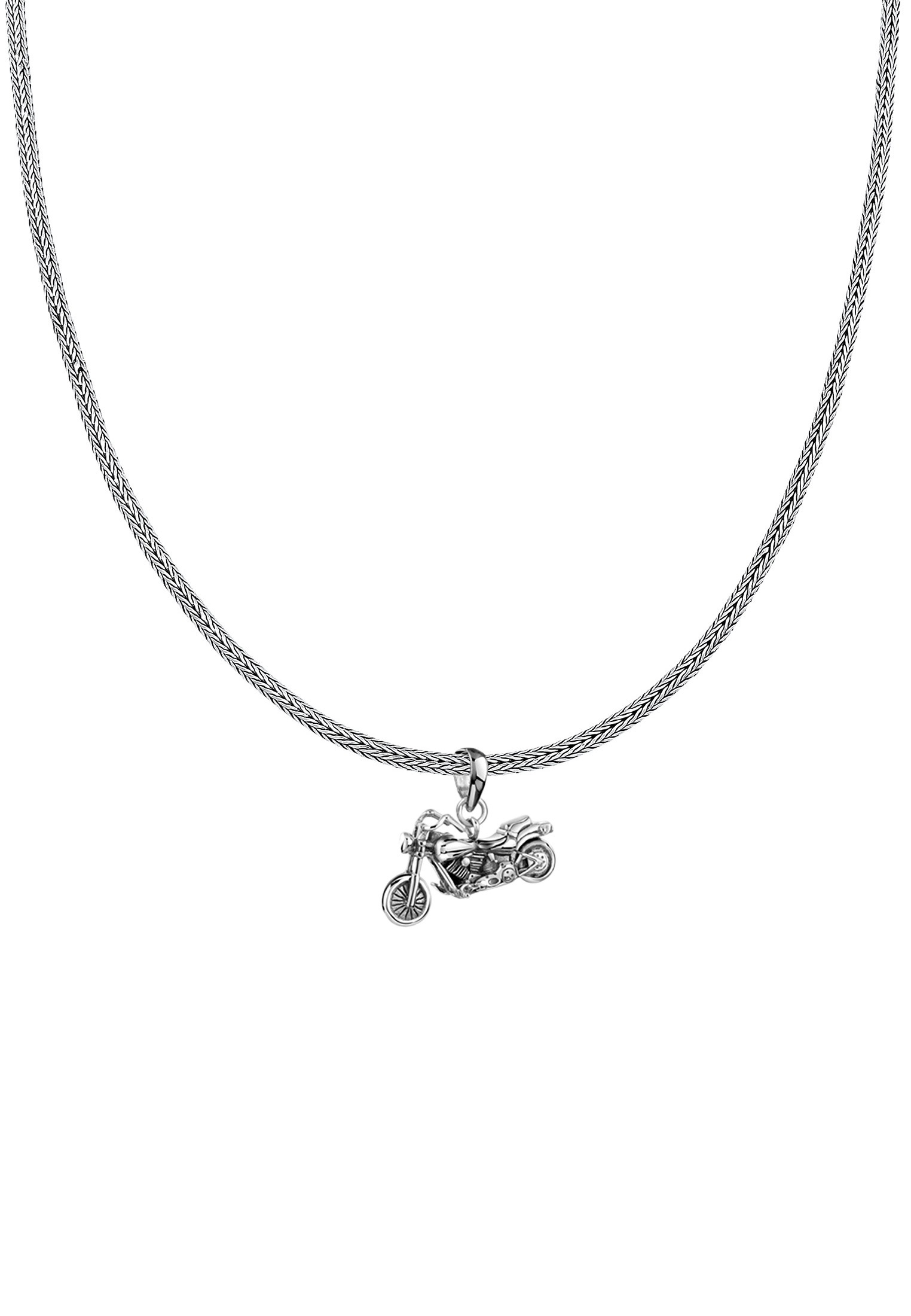 Kuzzoi Kette mit Anhänger »Halskette Herren Schlangenkette Motorrad Bike 925 Silber«