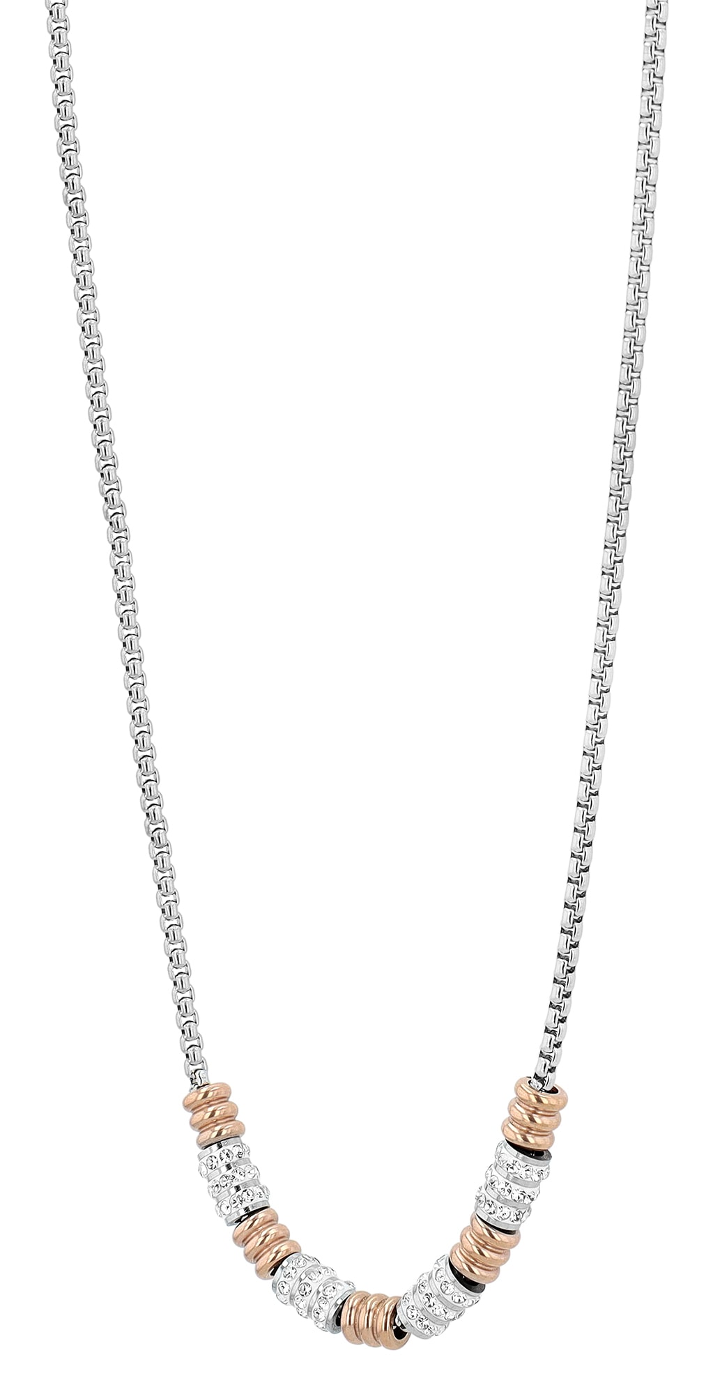 Adelia´s Gliederkette »Damen Halskette ¿ Venezianerkette aus Edelstahl mit Perle 45 cm«