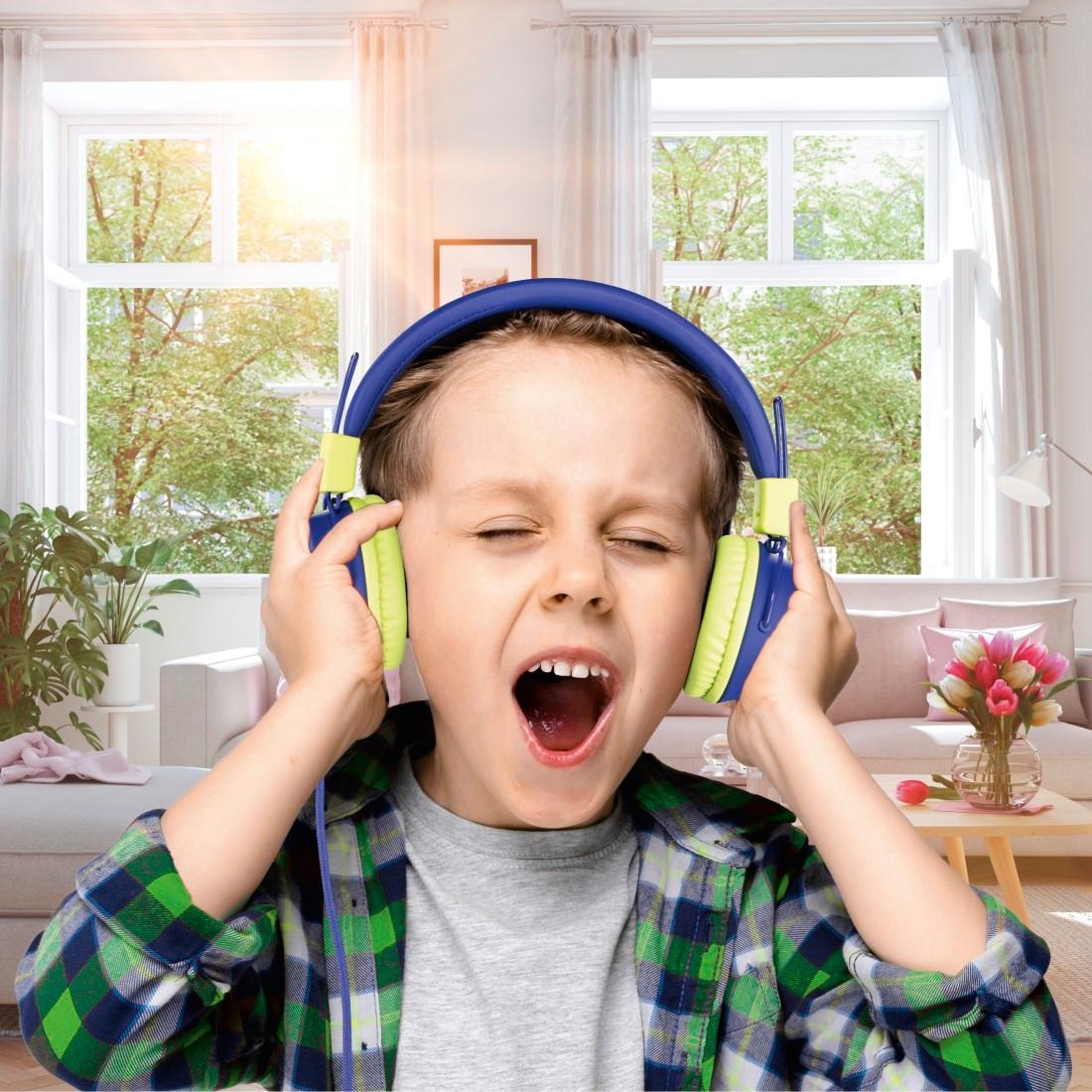 Thomson On-Ear-Kopfhörer »Kinderkopfhörer mit Kabel On-Ear, Lautstärkebegrenzung auf 85dB leicht«, größenverstellbar zusammenfaltbar, weiterer Kopfhöreranschluss möglich