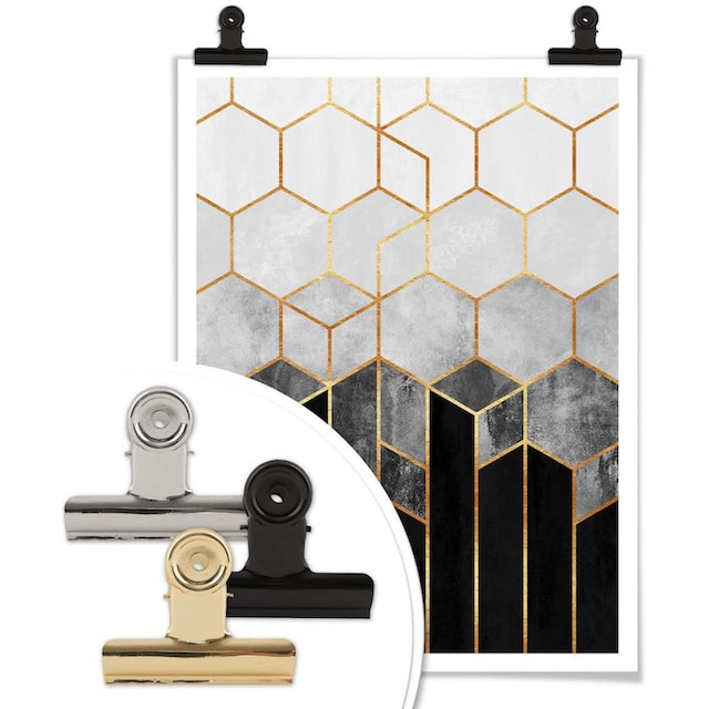 Wall-Art Poster »Hexagon Schwarz Grau«, Schriftzug, (1 St.) kaufen im OTTO  Online Shop