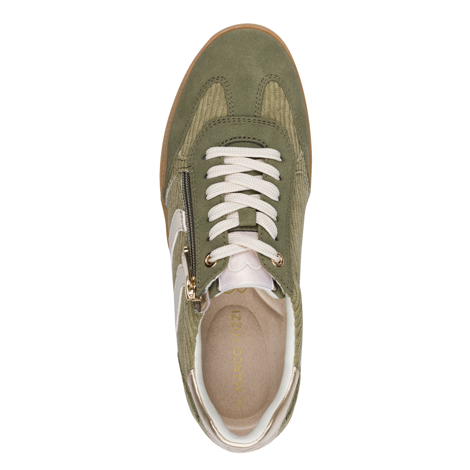 MARCO TOZZI Plateausneaker, Freizeitschuh, Halbschuh, Schnürschuh mit Kontrastbesätzen
